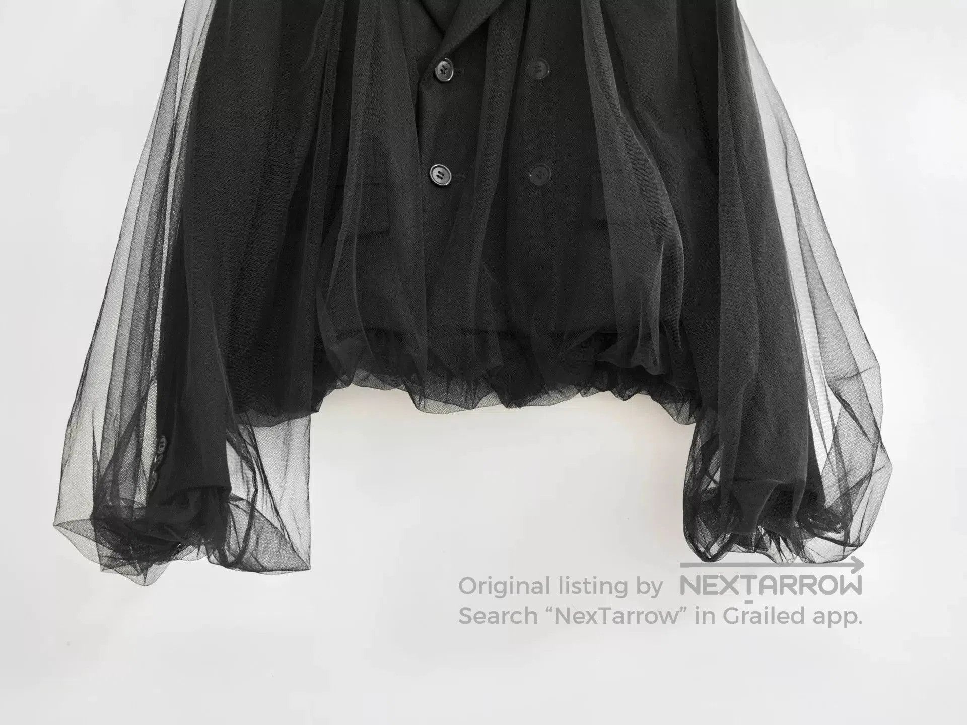 Noir Kei Ninomiya black wool and tulle blazer. Size S / US 4 / IT 40 - 3 Thumbnail
