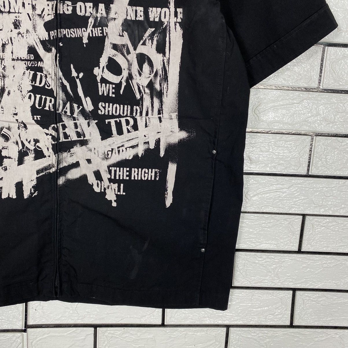Japanese Brand 📌 Thriller Denim Vintage Bowling Shirt Punk Design Over Size US L / EU 52-54 / 3 - 6 Thumbnail
