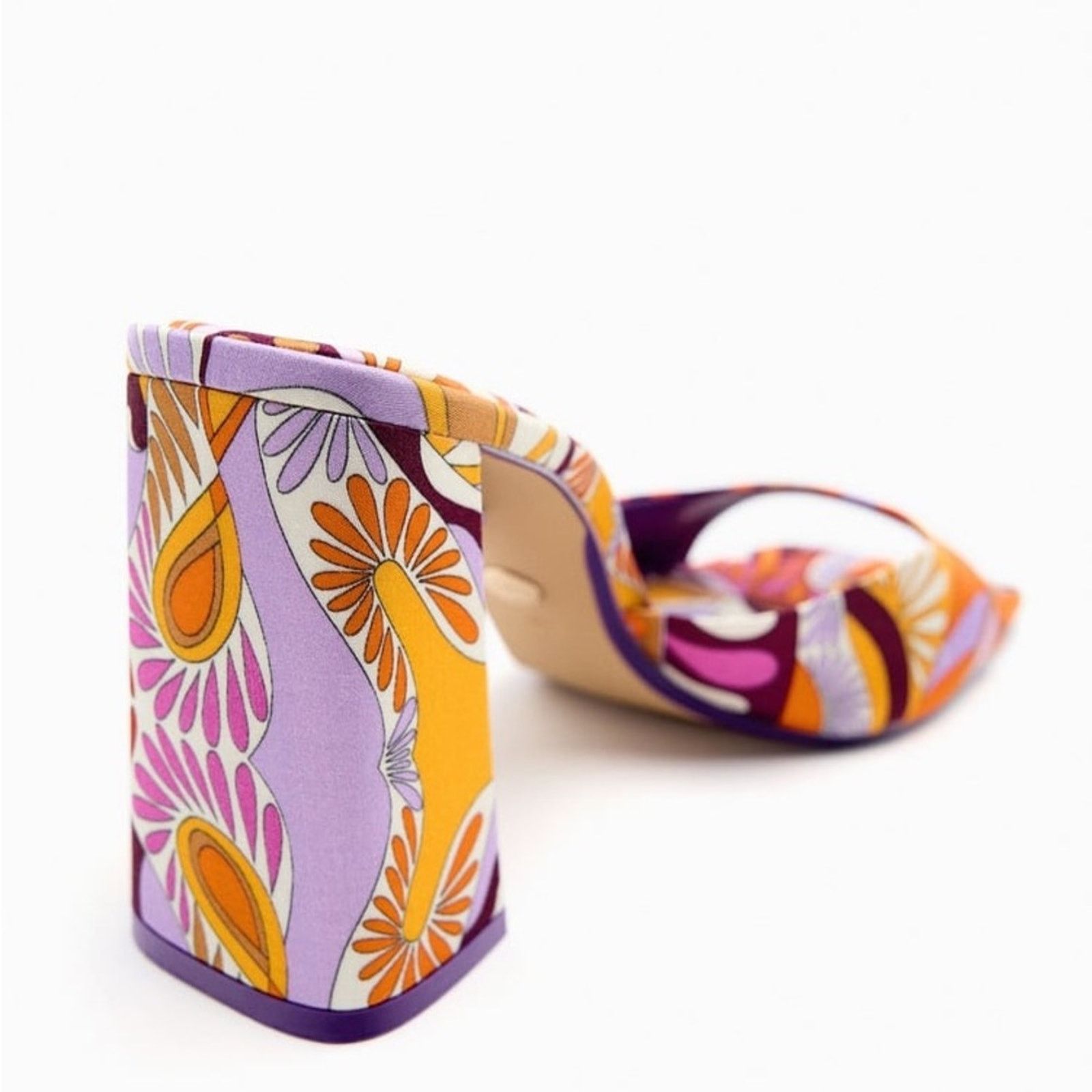 Zara ZARA PRINTED HIGH HEEL SANDALS MULTI-COLOR Size US 6.5 / IT 36.5 - 3 Thumbnail