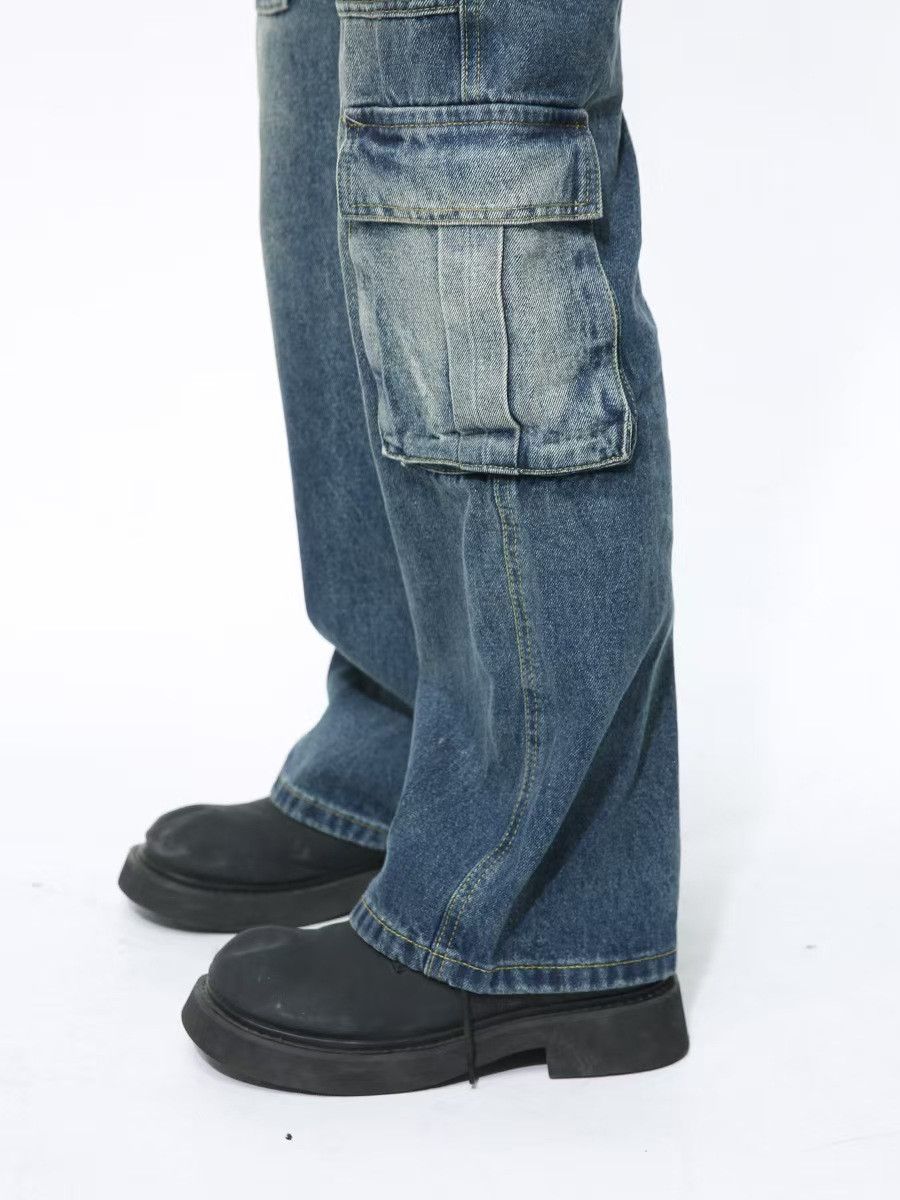 Japanese Brand × Jean Washed and distressed hip hop straight leg jeans Size US 32 / EU 48 - 4 Thumbnail