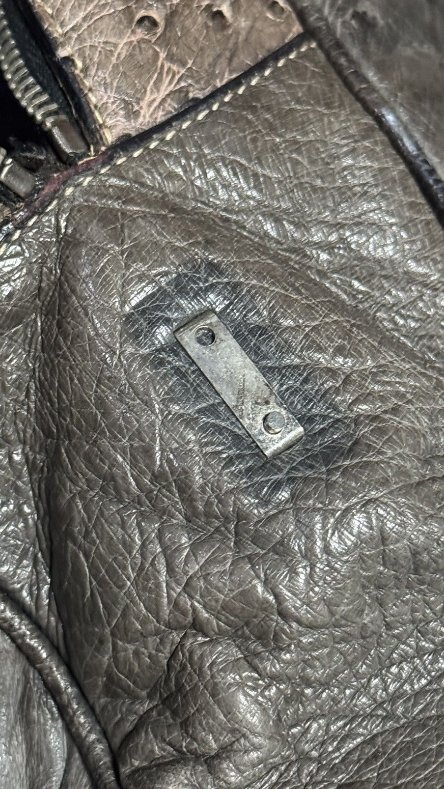 Prada Prada ostrich Briefsace Leather Bag Size ONE SIZE - 14 Thumbnail