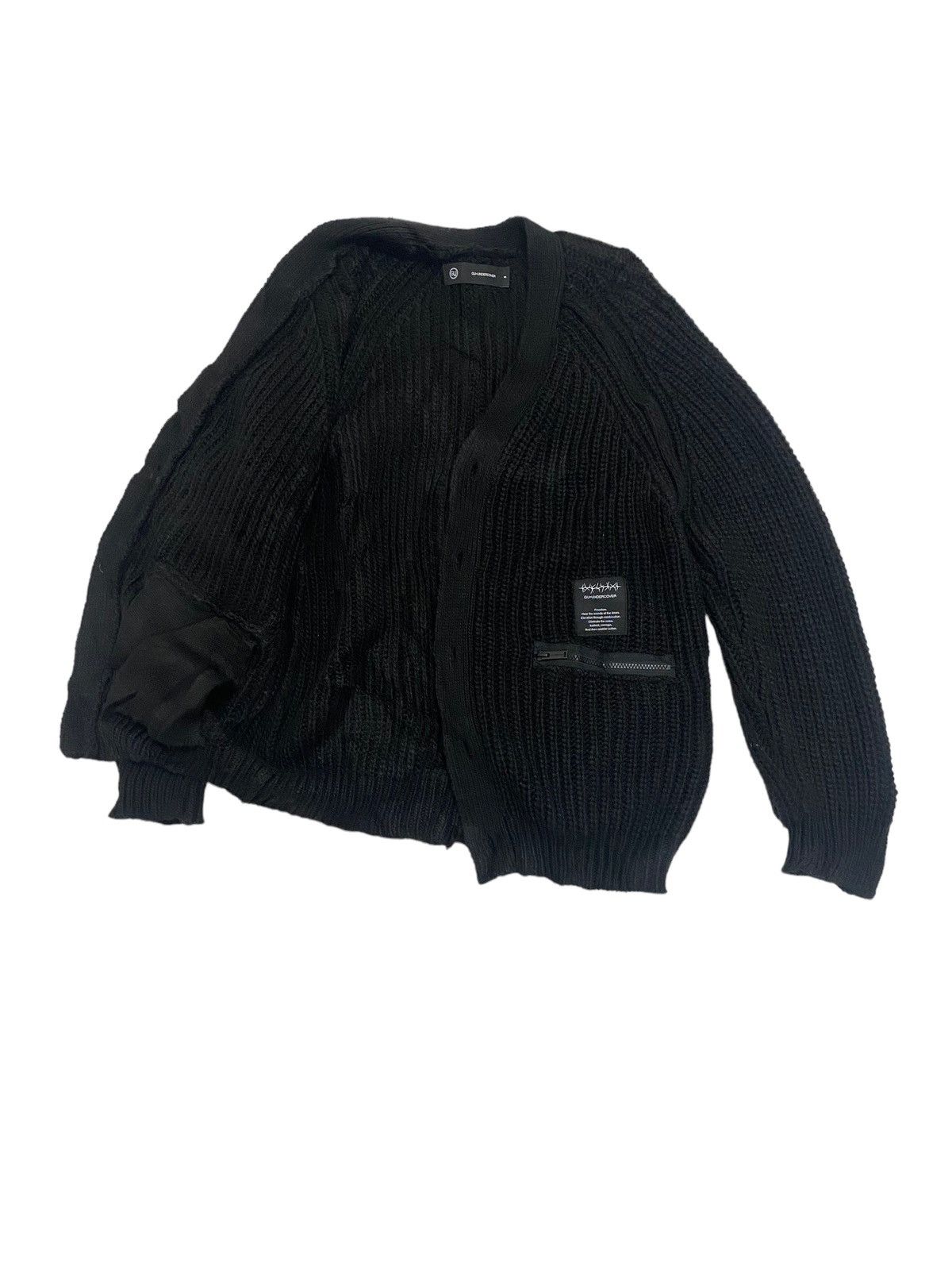 GU × Undercover GU x Undercover Black Knitted Sweater Cardigan Size US M / EU 48-50 / 2 - 3 Thumbnail