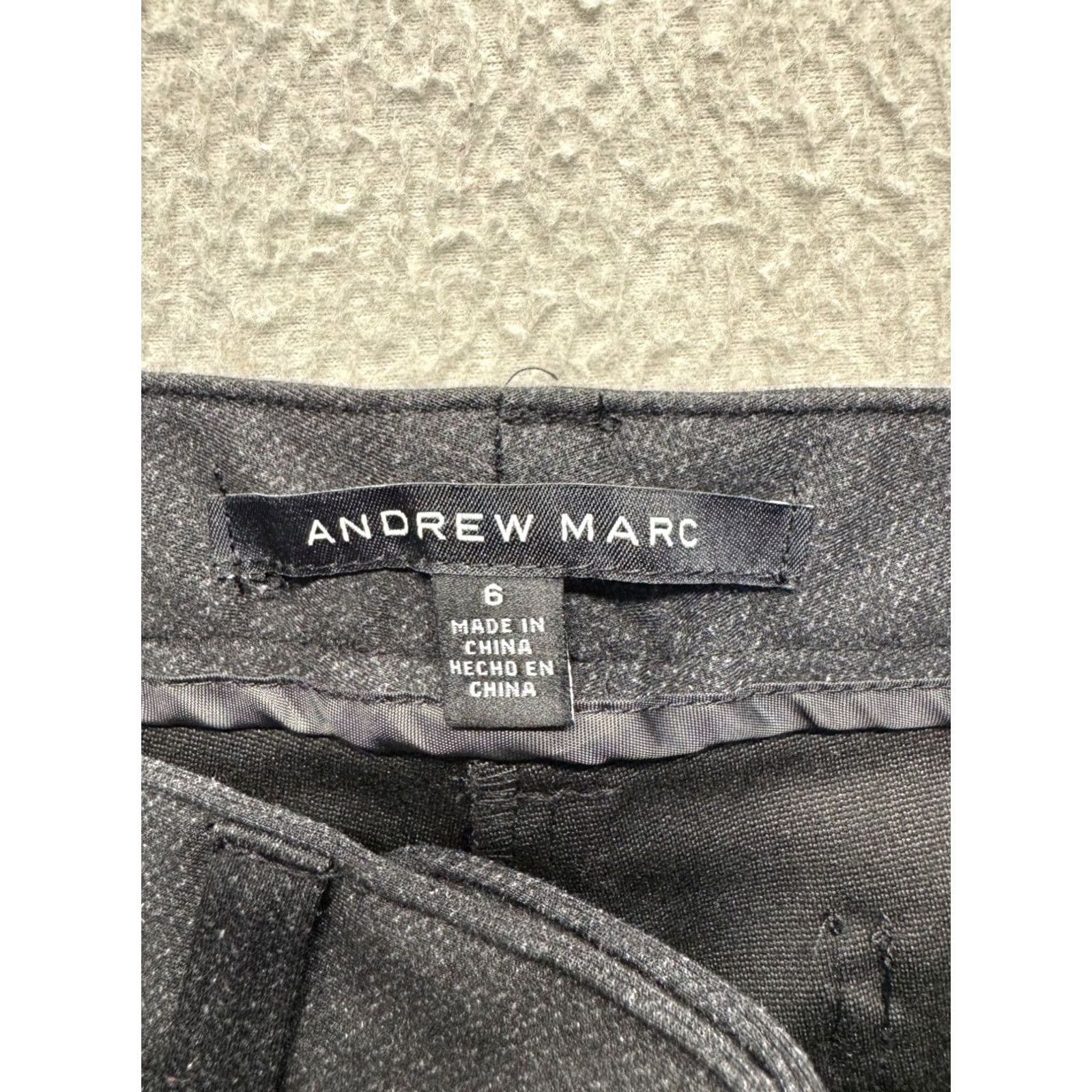 Andrew Marc Andrew Marc Black Straight-Leg Pants Womens 6 35" Length Polyester Rayon Blend Dress Pants Size 28" / US 6 / IT 42 - 3 Thumbnail
