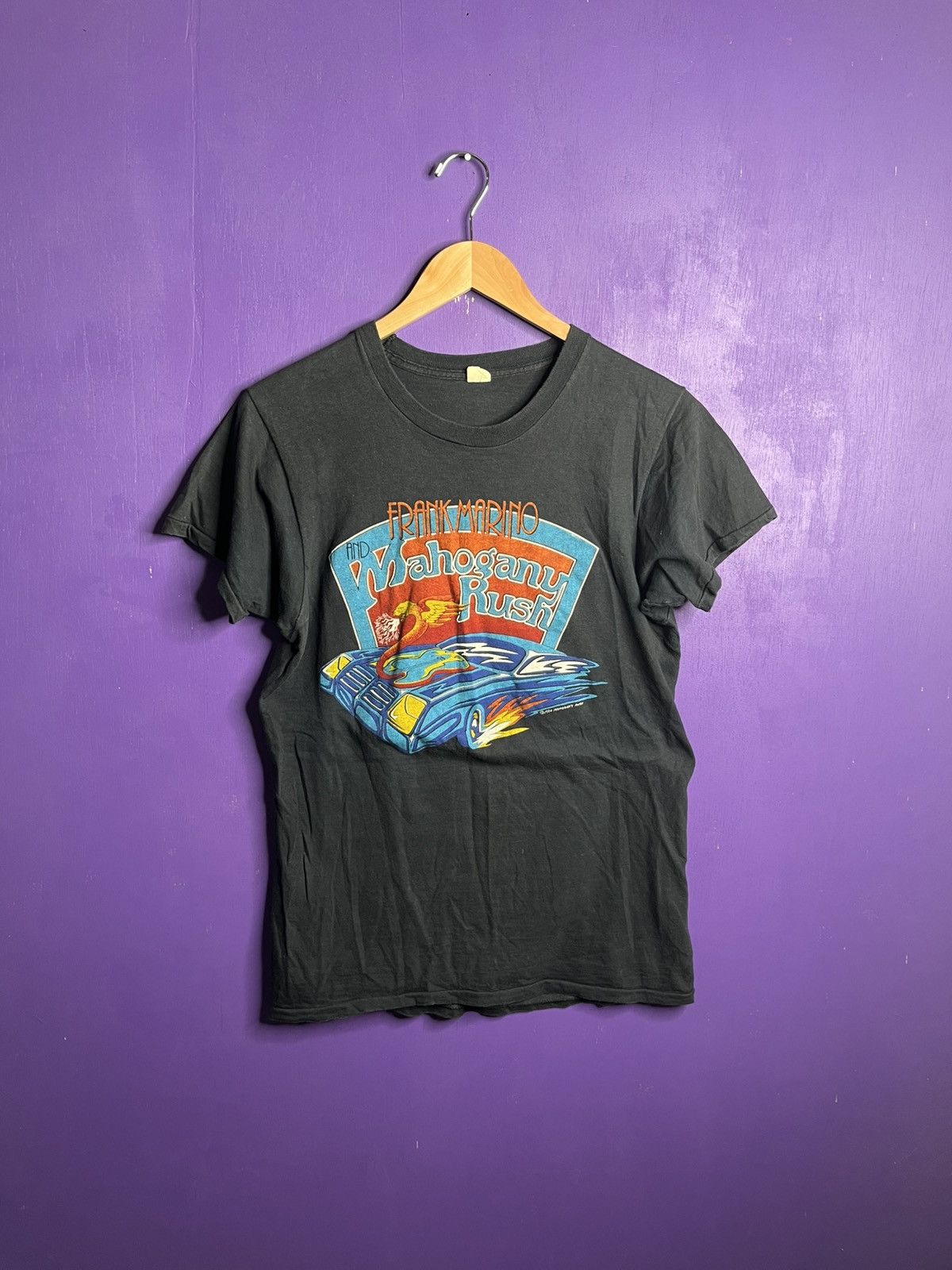 Band Tees × Vintage Vintage 1980 Frank Marino mahogany rush tour tee Size US M / EU 48-50 / 2 - 1 Thumbnail