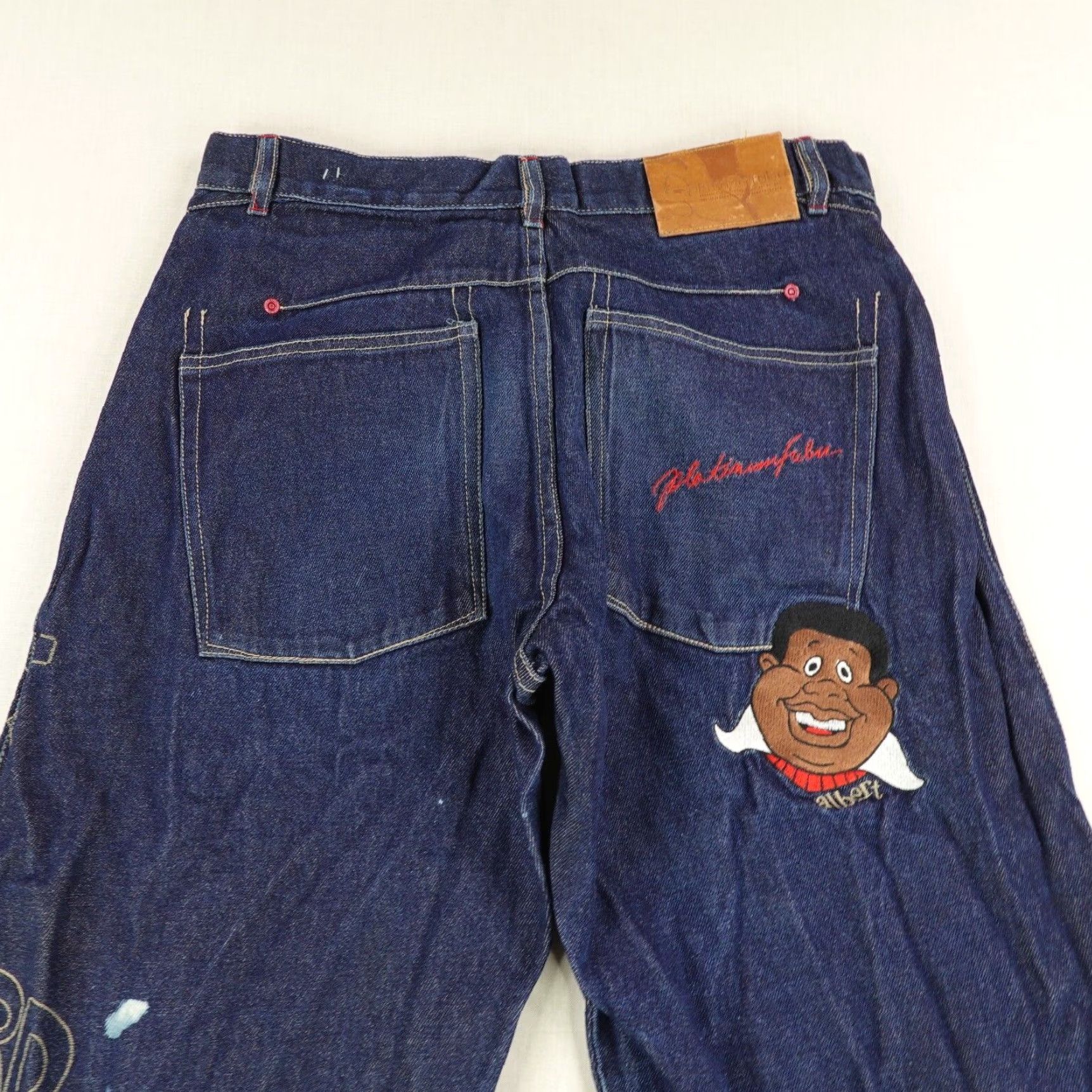 Fubu VINTAGE FUBU Men's Wide Leg Jeans 34 Dark Blue Hip Hop Retro 90s Baggy Denim Size US 33 - 6 Thumbnail