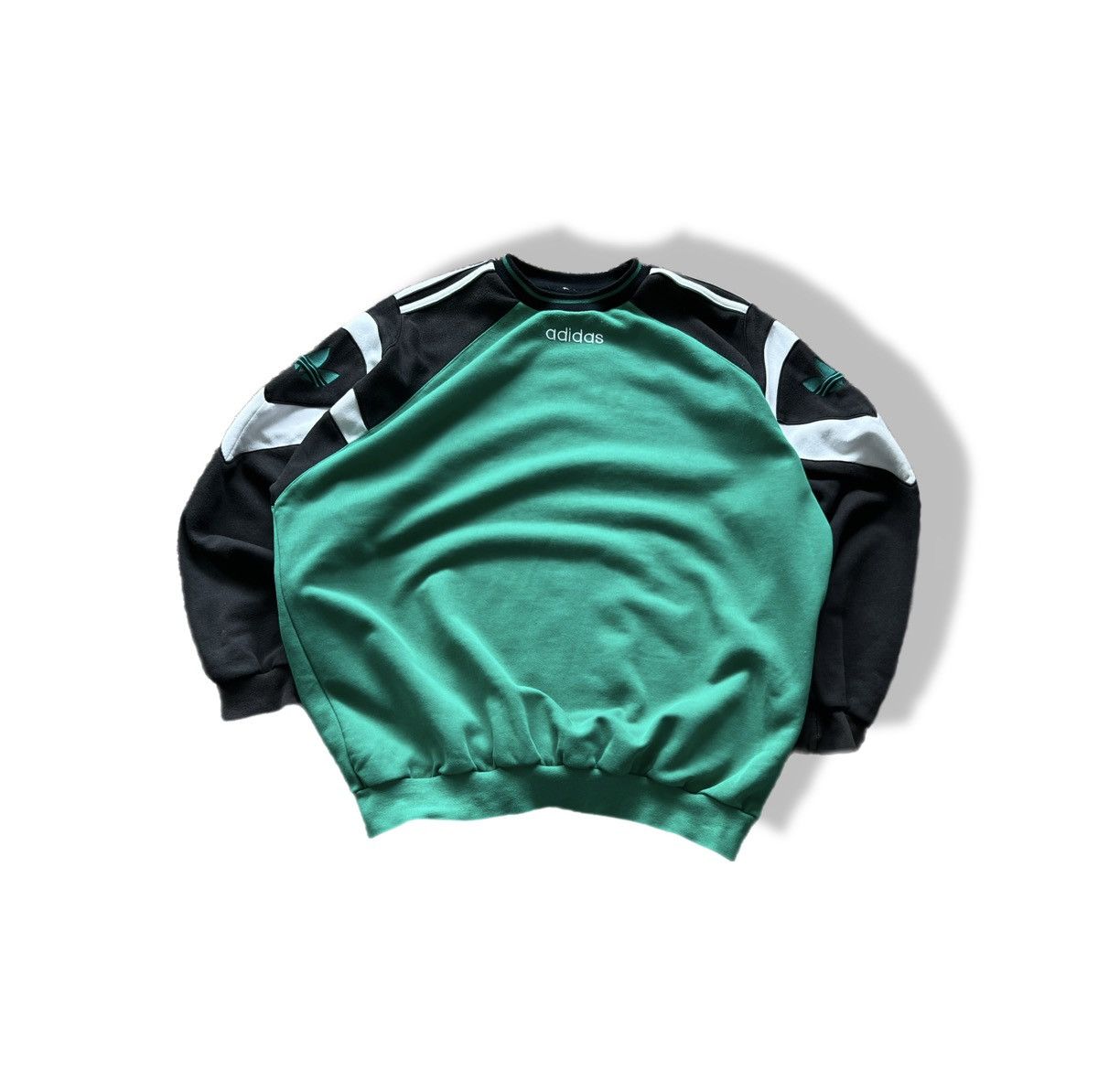 Adidas Adidas Rare Archive Panel Crewneck Y2K Vintage Green Black Size US XL / EU 56 / 4 - 1 Thumbnail