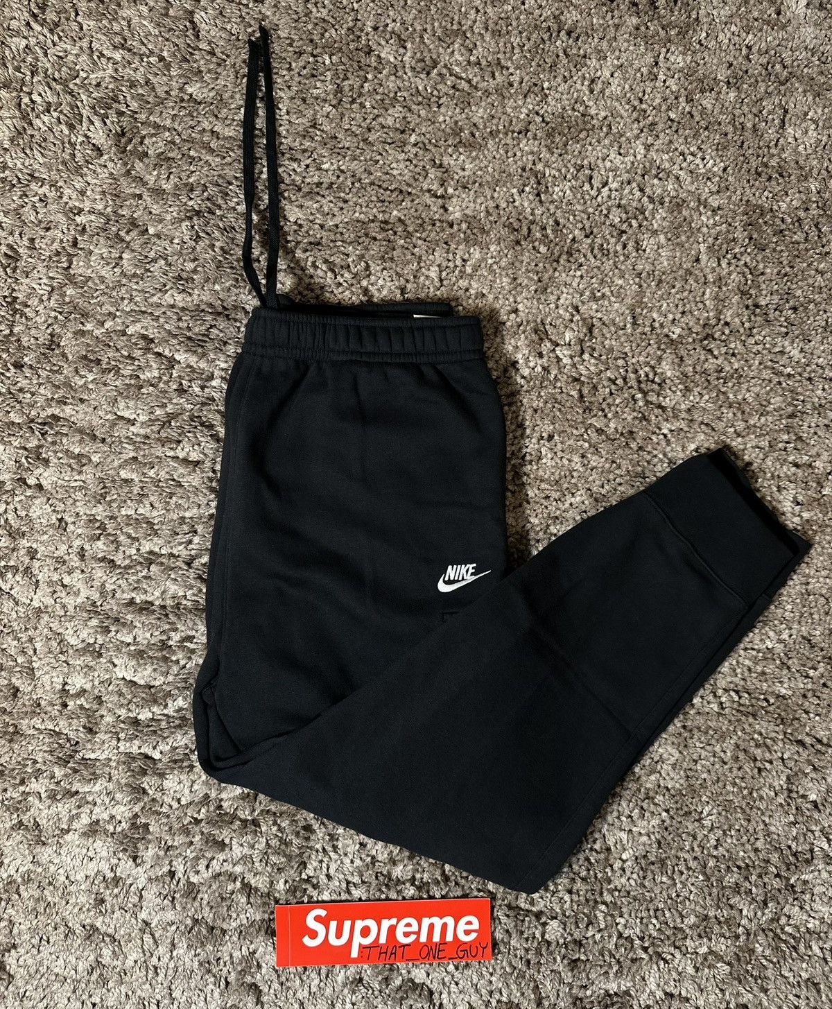 Designer × Nike Nike Black Swoosh Joggers Black Size US 34 / EU 50 - 1 Thumbnail