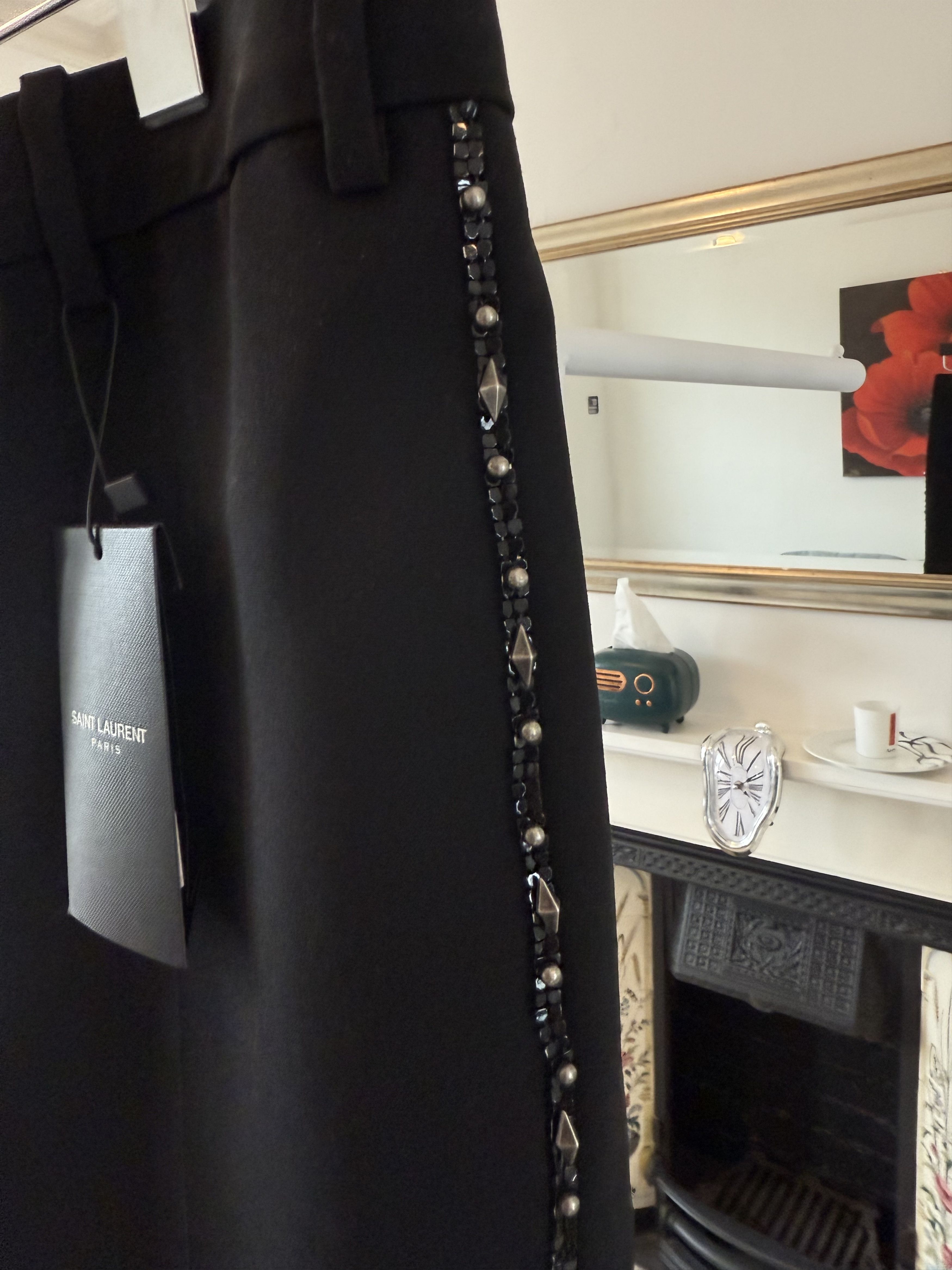 Saint Laurent Paris Saint Laurent Wool Canvas Tuxedo Pants with Studs Size US 30 / EU 46 - 5 Thumbnail