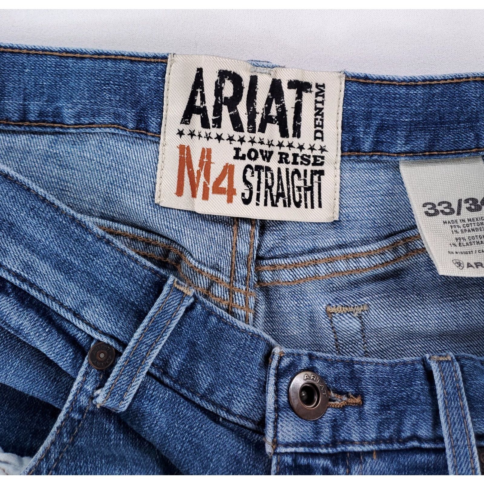 Ariat Ariat M4 Low Rise Straight Jeans Blue Mens 34 Inseam 32.5 Regular Size 34 Boys? Size US 34 / EU 50 - 2 Thumbnail