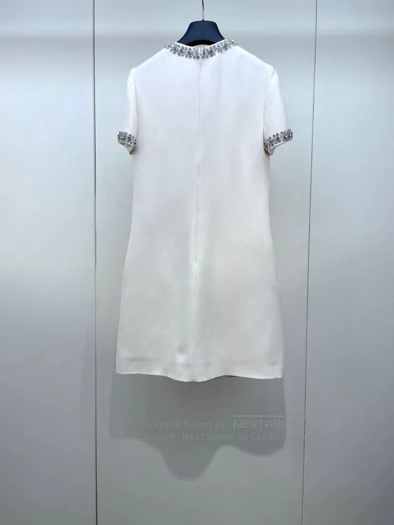 Valentino Valentino White embroidered short straight short-sleeved d Size XS / US 0-2 / IT 36-38 - 2 Thumbnail