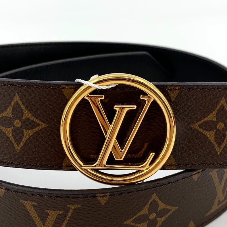 Louis Vuitton Louis Vuitton Dark brown logo presbyopic smooth buckle wai Size ONE SIZE - 2 Thumbnail