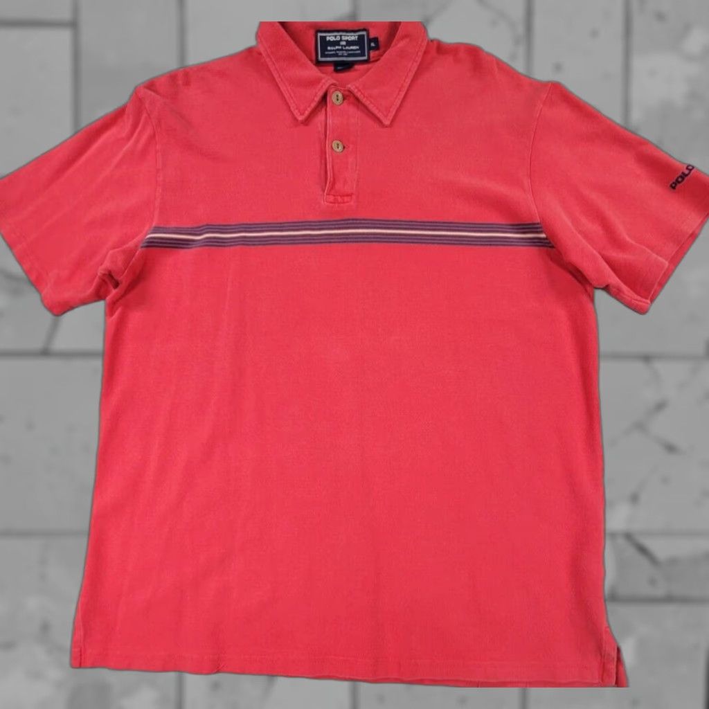 Vintage VTG Polo Sport Ralph Lauren USA Flag Short Sleeve Red Polo Rugby Shirt XL Men’s Polo Sport Shirt Size US XL / EU 56 / 4 - 1 Thumbnail