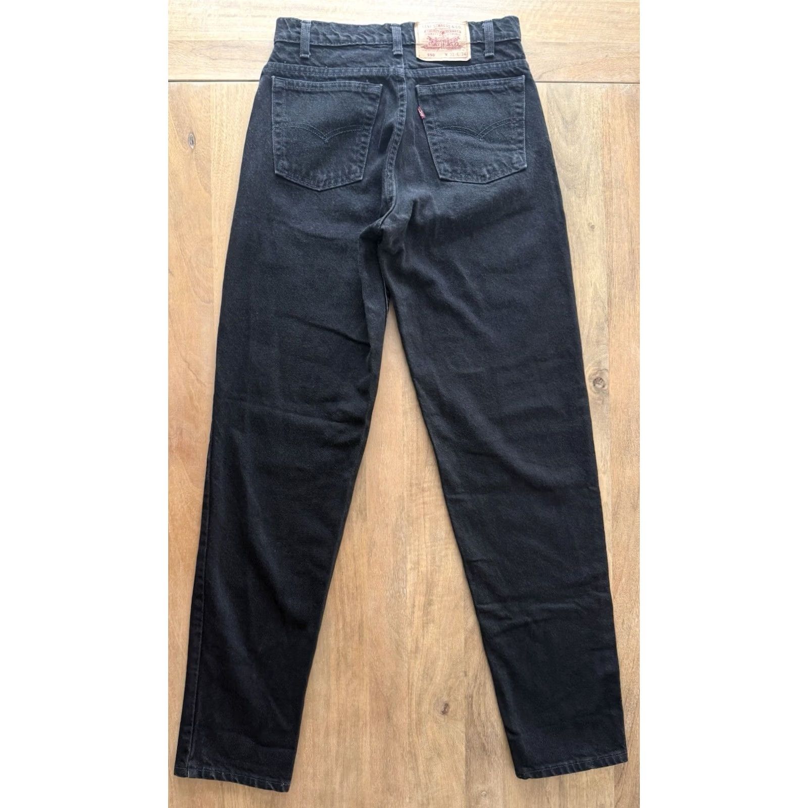 Levi's VTG Levi's 550 Jeans 31x34 Black Relaxed Fit Tapered 90s Mens Womens 29x33 Denim Cotton Button Zip 5-Pocket Logo USA Size 24" / US 00 / IT 34 - 2 Thumbnail