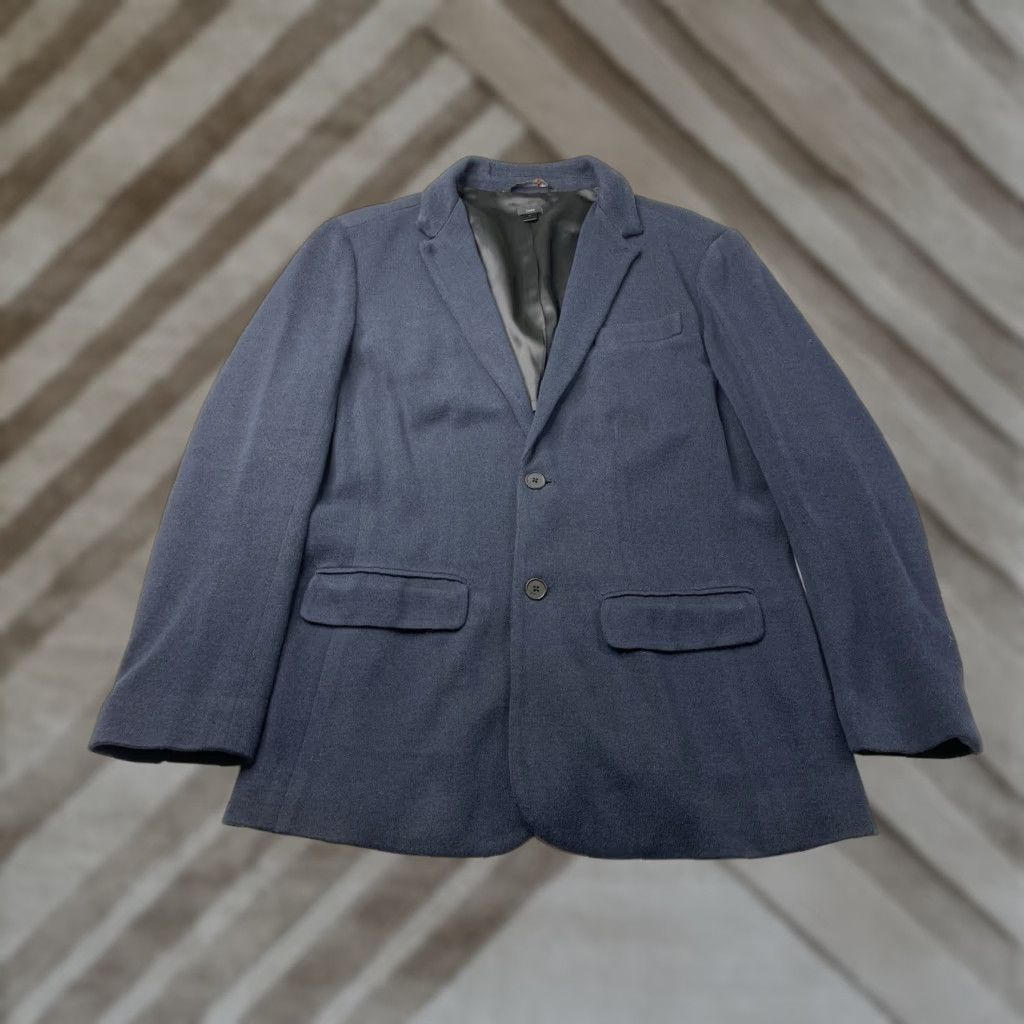 John Varvatos John Varvatos USA Luxe Blue Knit Cotton Wool Blazer Sport Coat Jacket M Men Medium Blue Knit Blazer Size 40R - 1 Thumbnail