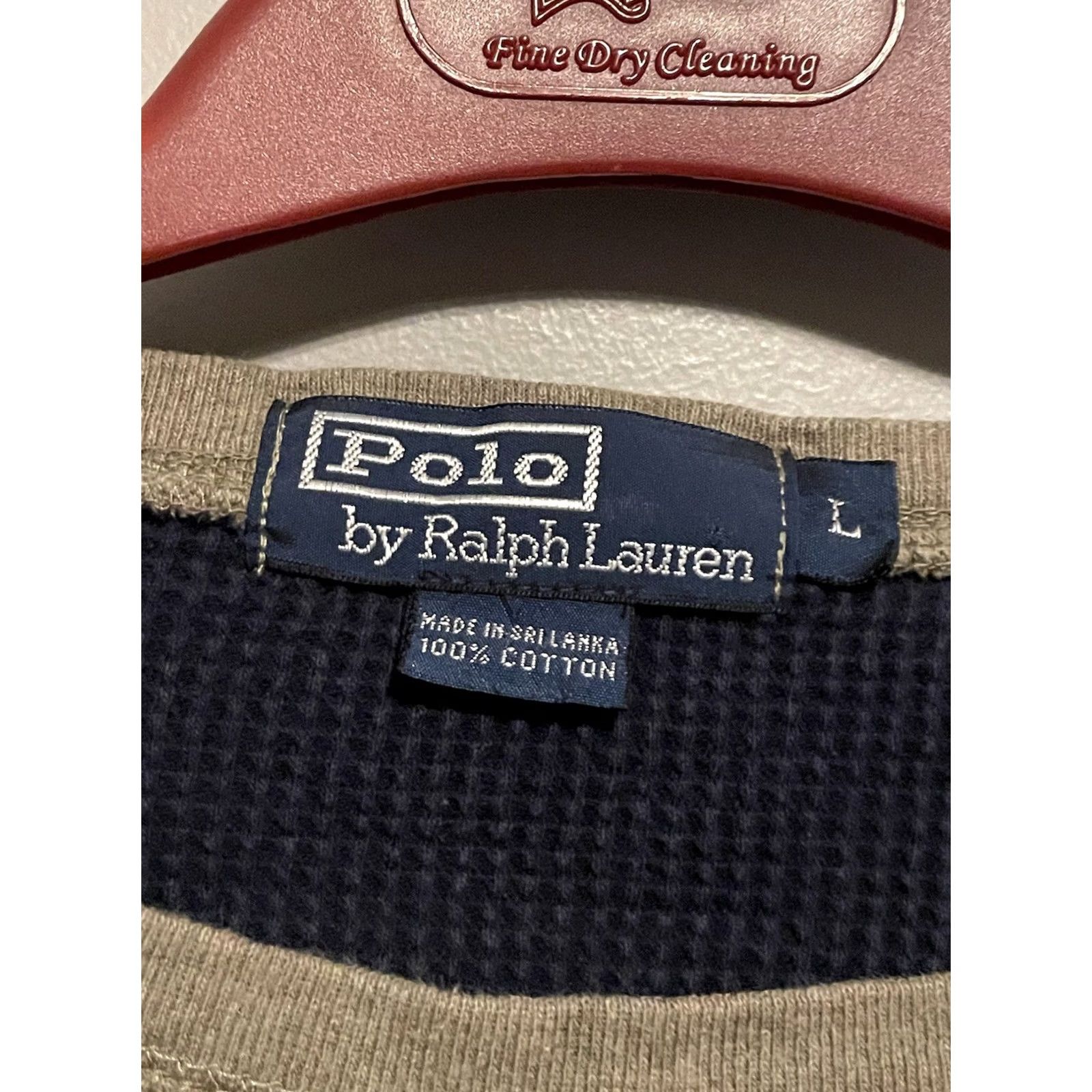 Ralph Lauren Polo Ralph Lauren Shirt Mens Blue Waffle Knit Thermal Long Sleeve Crew Neck Size L Size US L / EU 52-54 / 3 - 4 Thumbnail