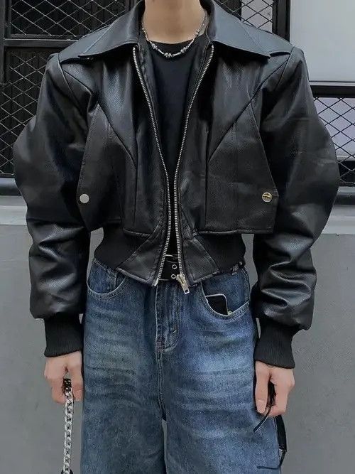 Japanese Brand PU Leather Jacket Coat Streetwear Zipper Size US L / EU 52-54 / 3 - 1 Thumbnail