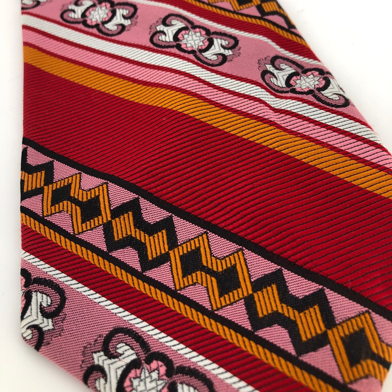 Lilly Dache × Vintage 70s wide striped necktie Lilly Dache 1970s vintage red pink Size ONE SIZE - 3 Thumbnail