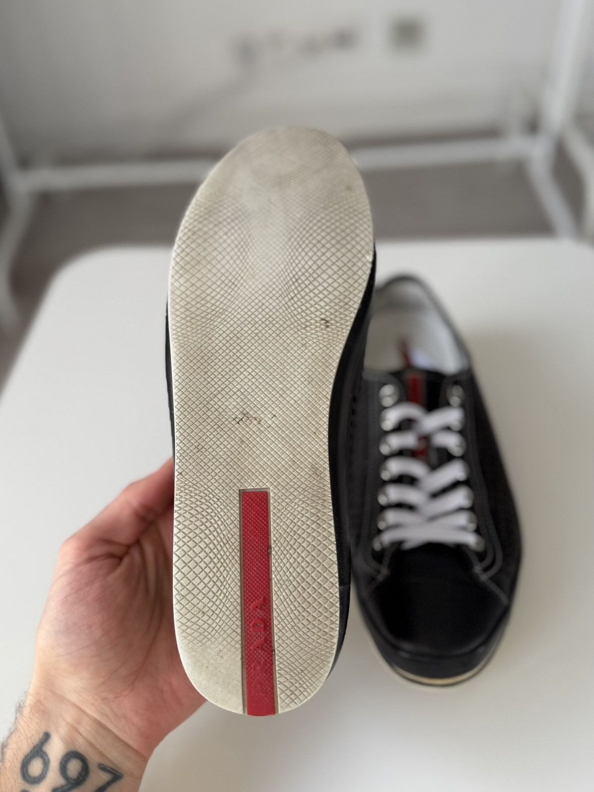 Prada Prada Sport Linea Rossa perforated leather sneakers vintage Size US 7.5 / EU 40-41 - 18 Thumbnail