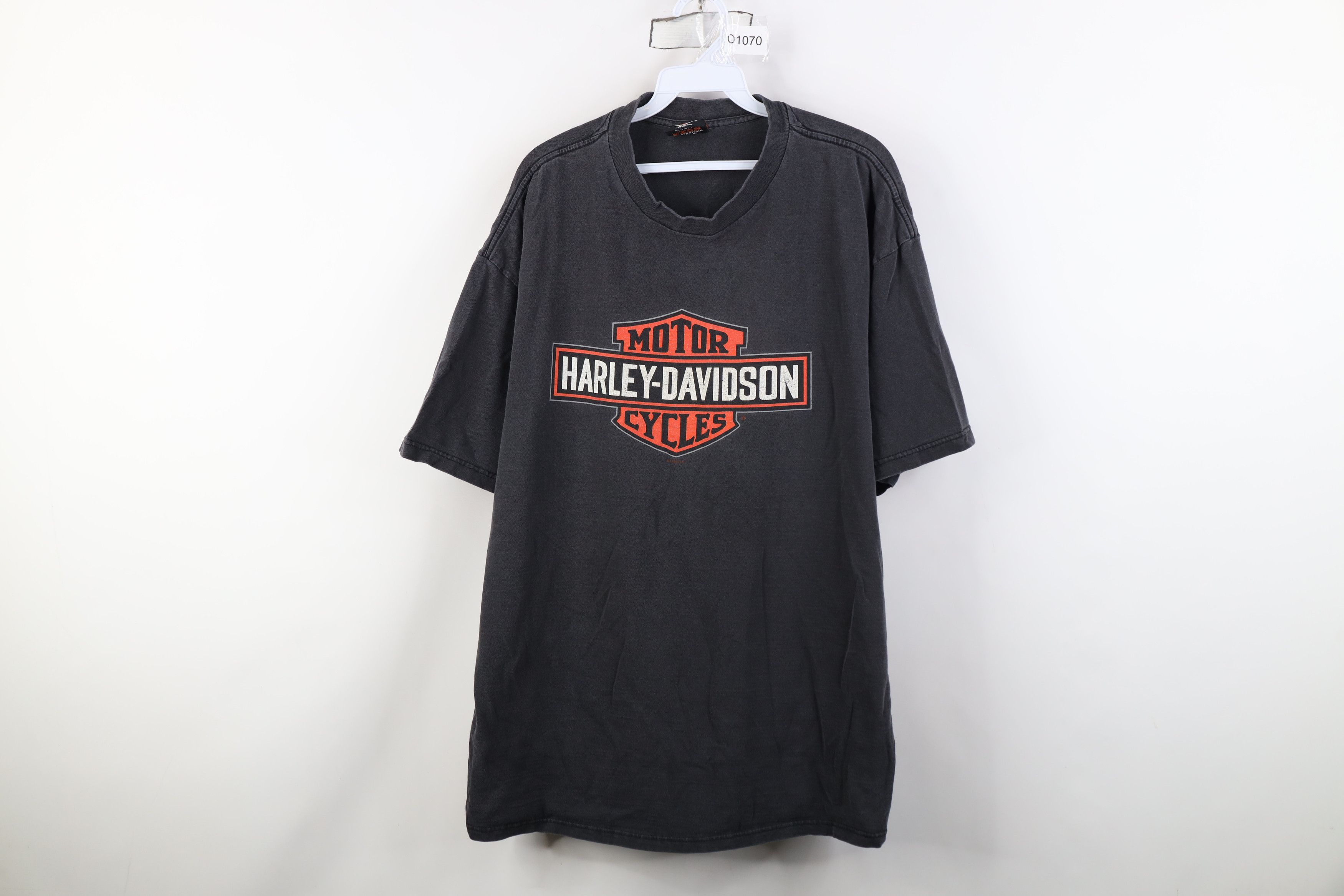 Harley Davidson Vintage 90s Harley Davidson Spell Big Logo T-Shirt Black USA Size US XXL / EU 58 / 5 - 1 Thumbnail