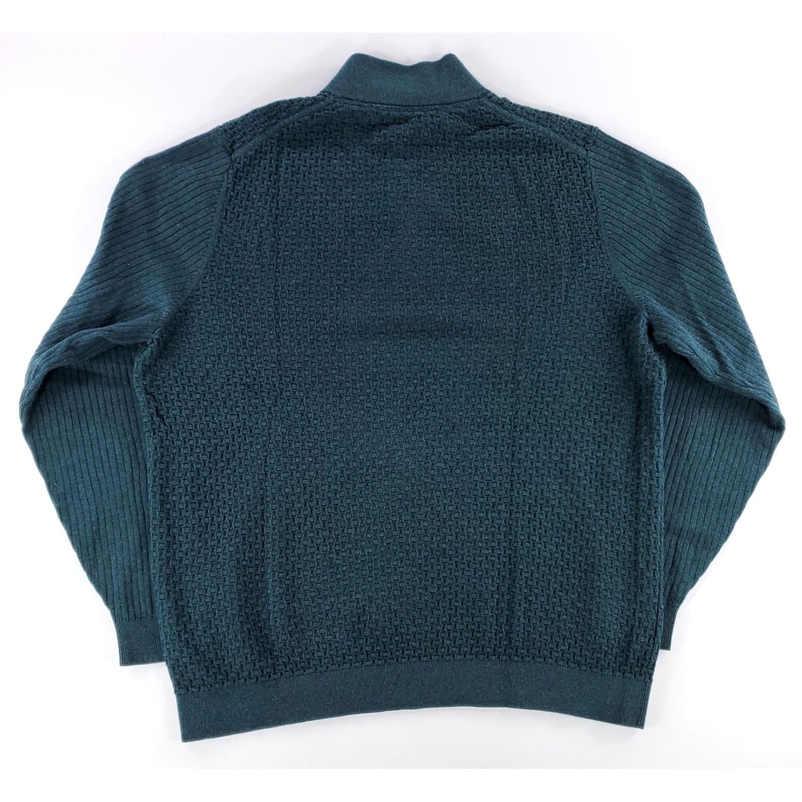 Tommy Bahama Tommy Bahama Sweater Henley Pullover Waffle-Knit 4 Button Green XL Mens Size US XL / EU 56 / 4 - 4 Thumbnail