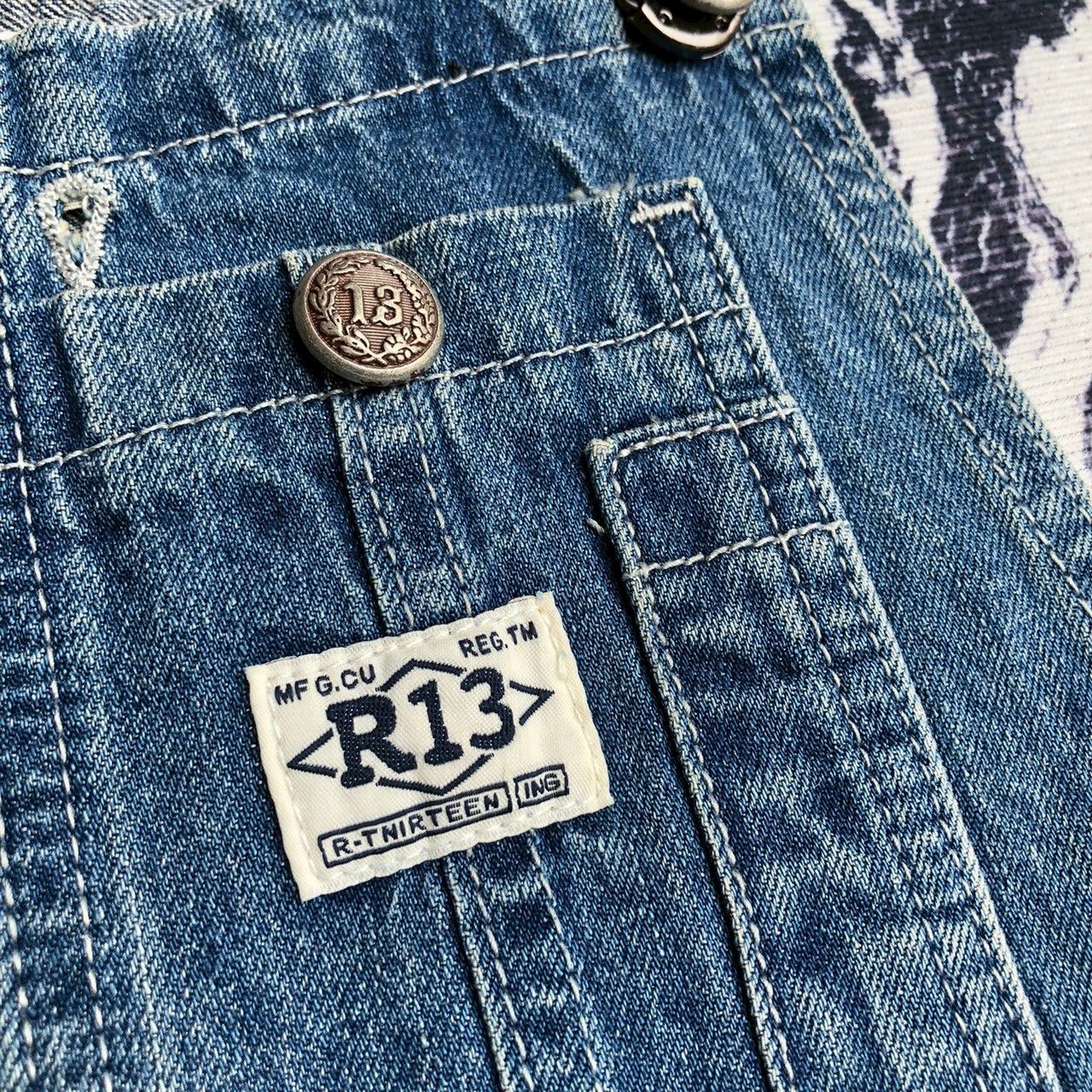 R13 R13 Distressed Denim Short Overalls Size 30" / US 8 / IT 44 - 7 Thumbnail