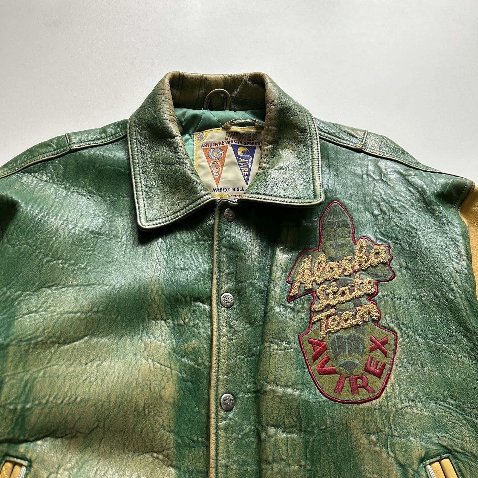 Avirex × Vintage Vintage 90s Avirex Alaskan Wild Bears Leather Jacket Large Size US L / EU 52-54 / 3 - 4 Thumbnail