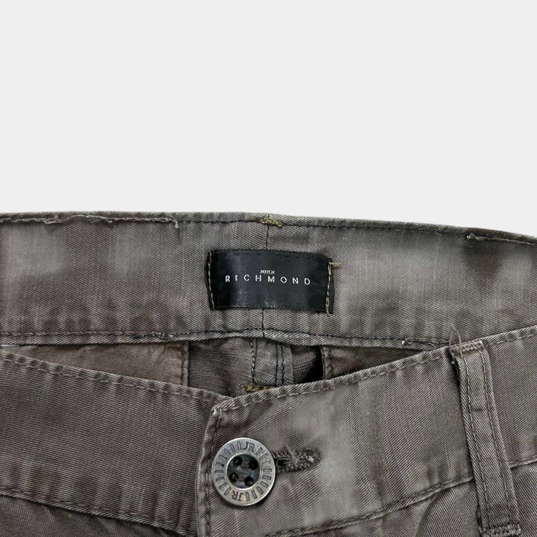 John Richmond Richmond Dark Brown Cargo Pants Size US 33 - 4 Thumbnail