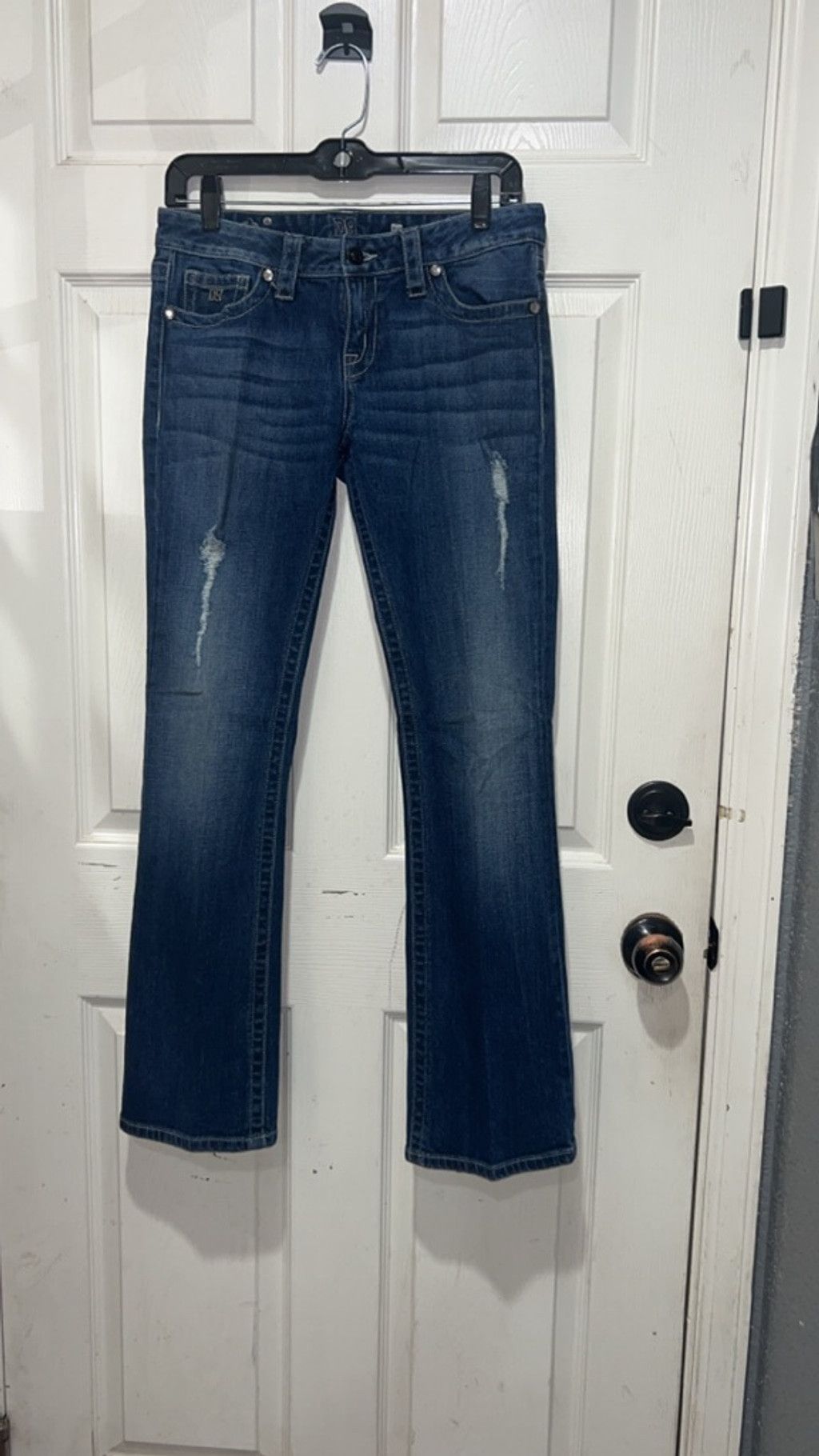 Miss Me Women's DG Miss Me Blue Distressed Boot Cut Jeans 29 Size 29" - 1 Thumbnail