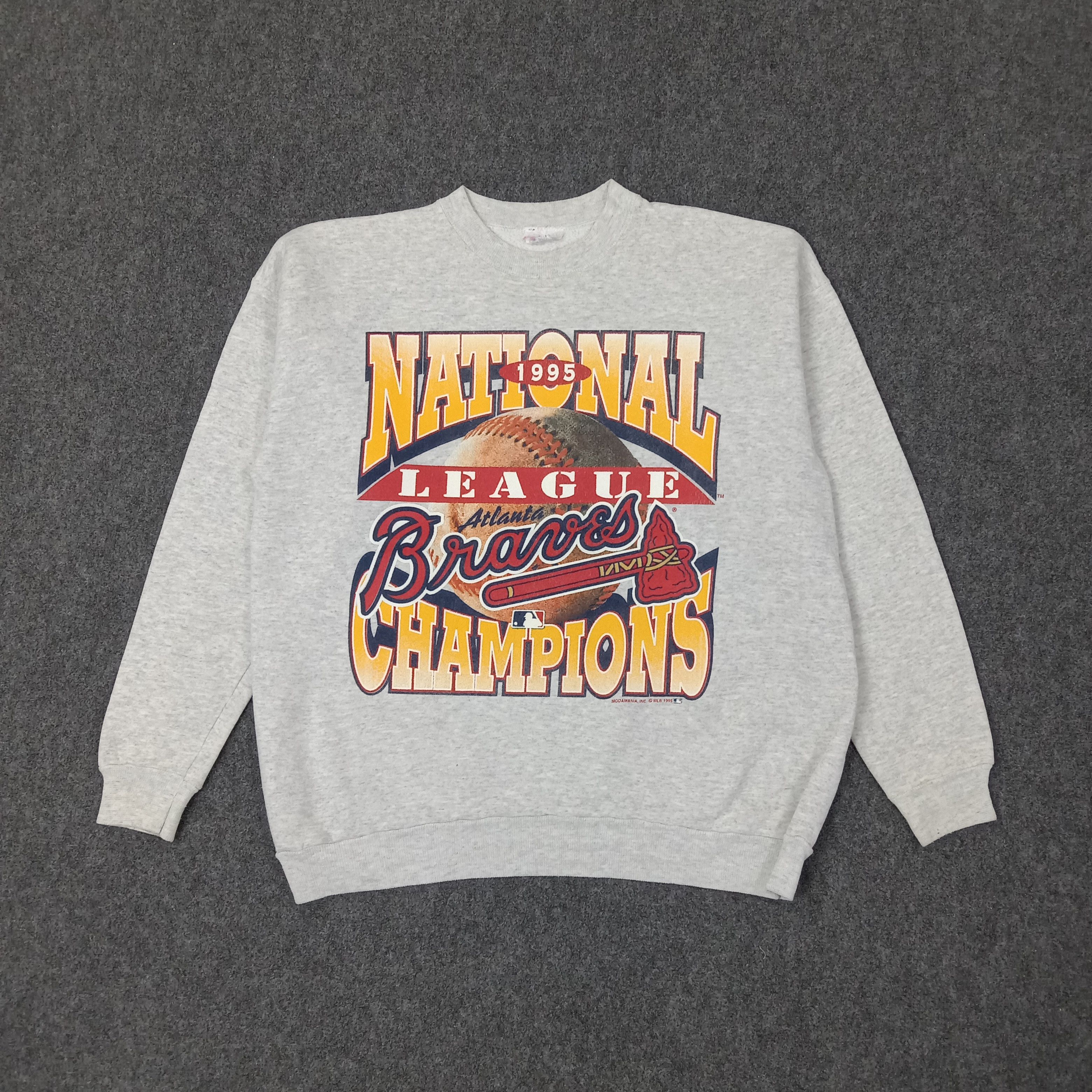 MLB 90's Atlanta Braves Baseball Team Sweatshirt C251N13 Size US L / EU 52-54 / 3 - 1 Thumbnail