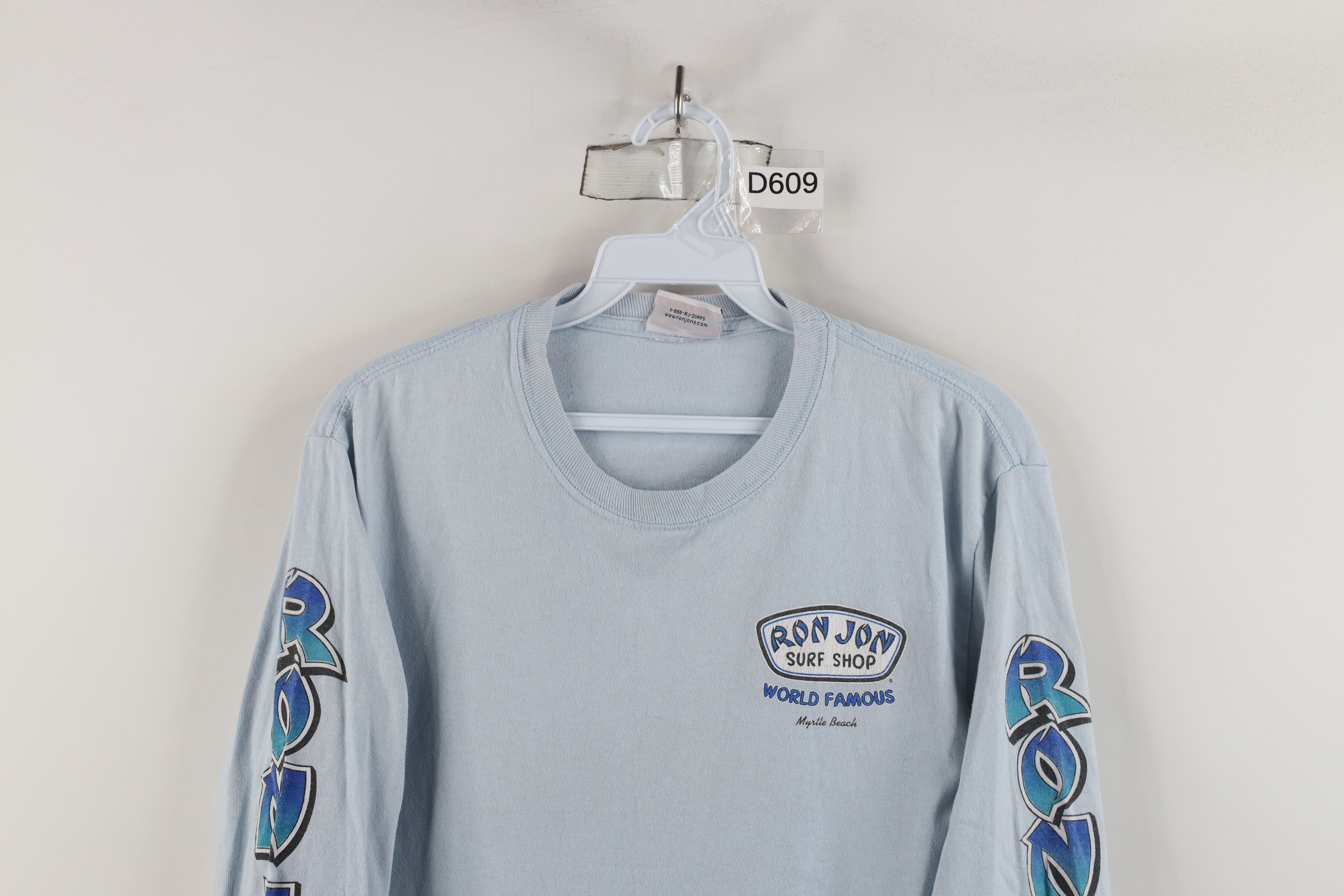 Vintage Vintage 90s Y2K Ron Jon Surf Shop Long Sleeve T-Shirt Blue Size US S / EU 44-46 / 1 - 2 Thumbnail