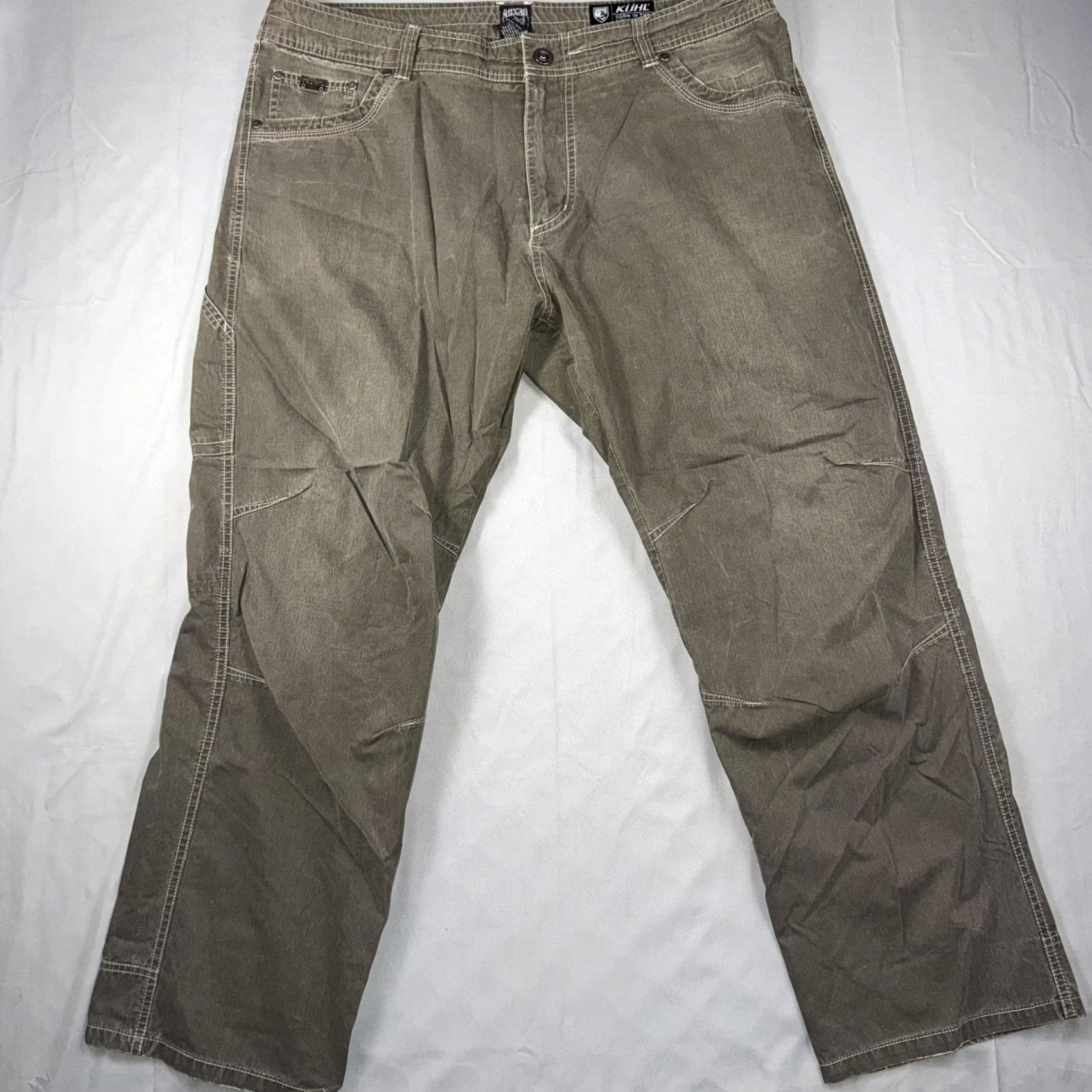 Vintage Kühl Revolvr Pants Mens 40x30 Green Canvas Hiking Outdoor Relaxed Straight Leg 5-Pocket Khaki Oliv e Green Mens Size US 40 / EU 56 - 2 Thumbnail