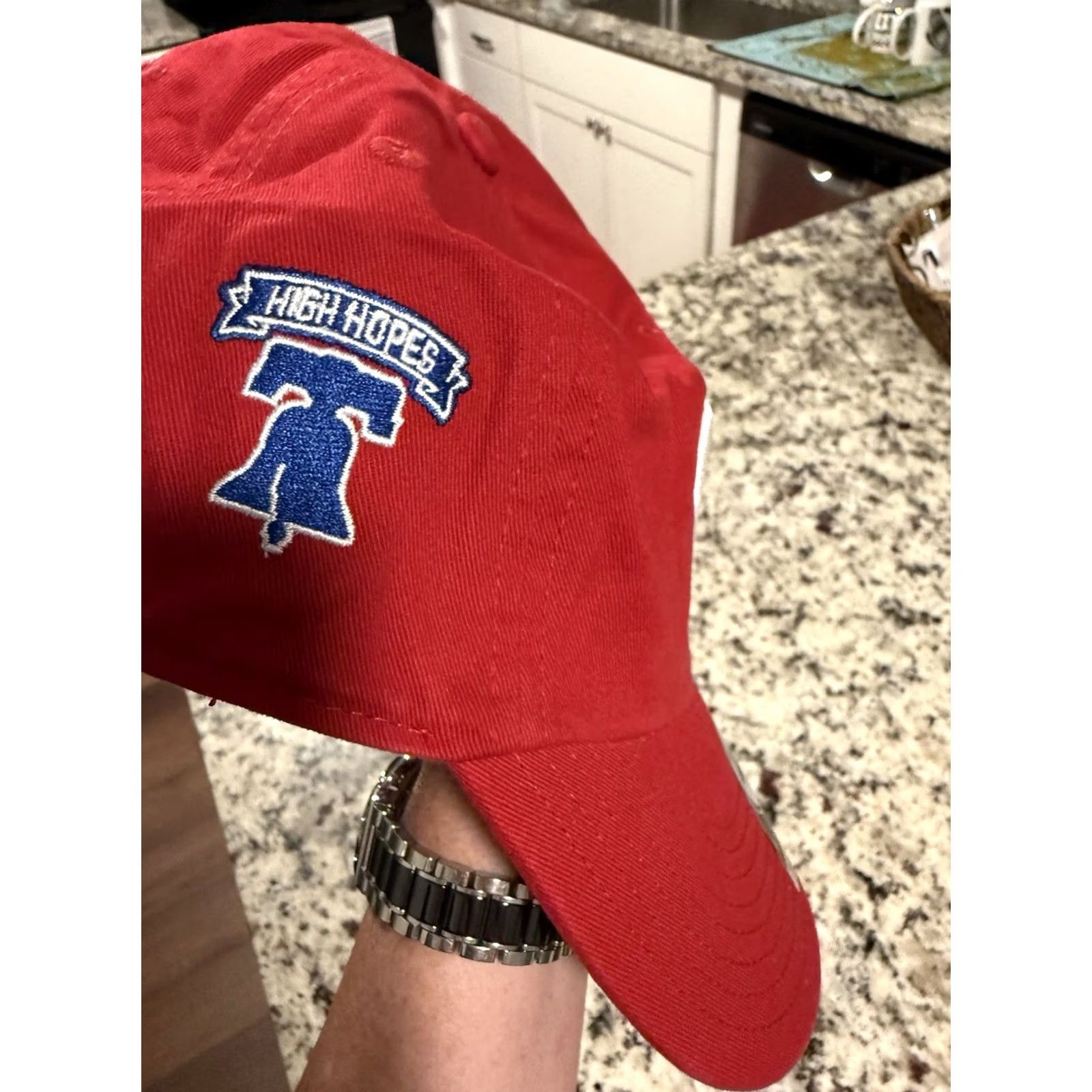 Vintage 47 Brand Philadelphia Phillies High Hopes Liberty Bell Hat Red Cotton Baseball Unisex Adults Adjustable III? Size ONE SIZE - 3 Thumbnail