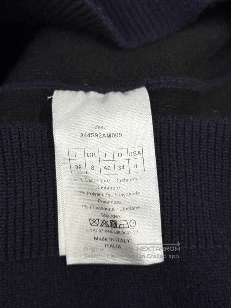Dior Dior Dark blue long hooded 8-character cashmere sweater Size XS / US 0-2 / IT 36-38 - 5 Thumbnail