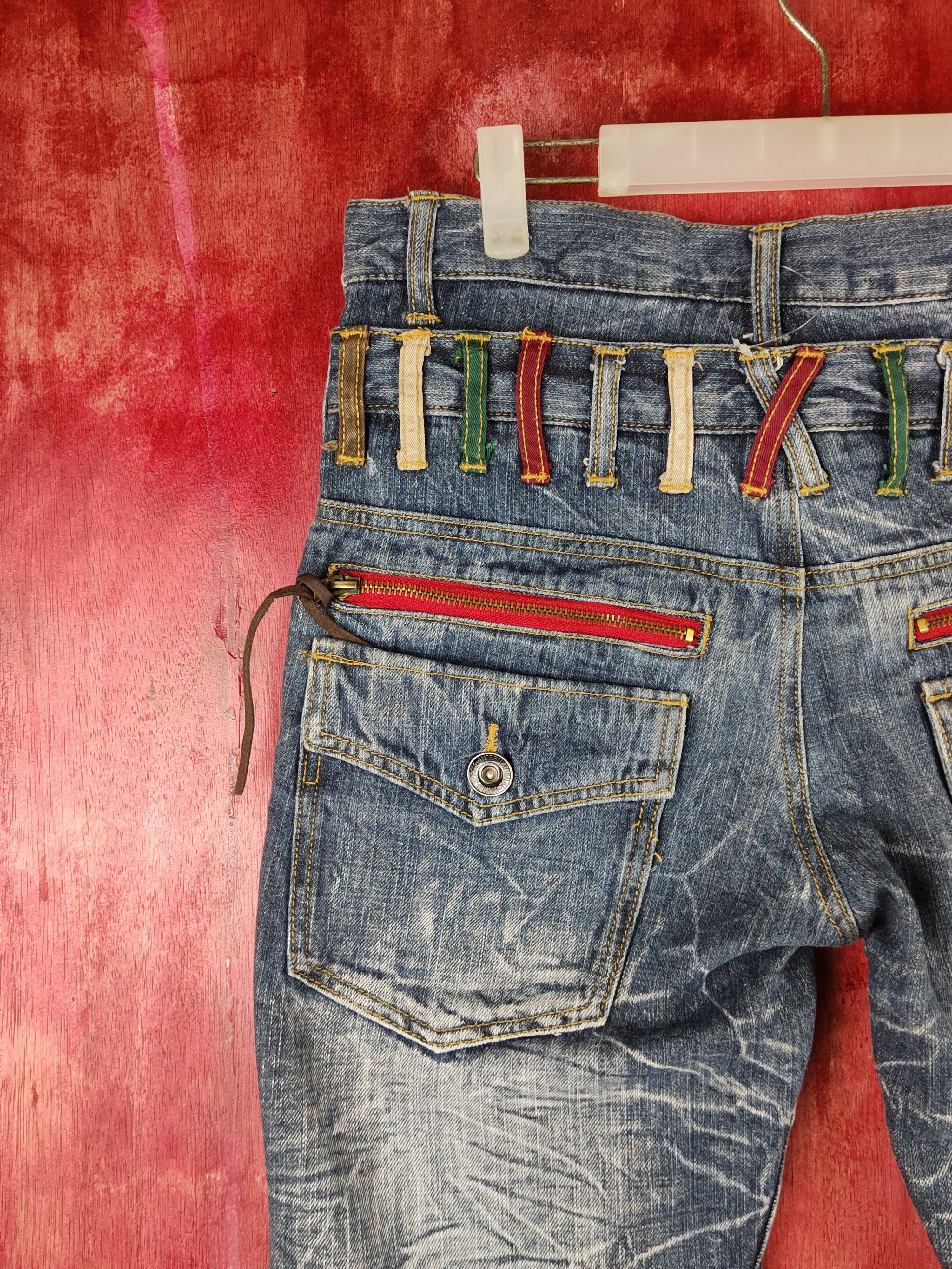Japanese Brand Nylaus double waist Dark Blue cropped short Denim #S1519 Size US 33 - 10 Thumbnail
