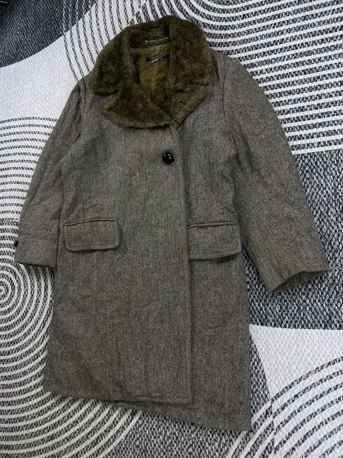 Brooks Brothers Vtg Brooks Brothers Wool Blend Coat Faux Fur Collar Jacket Size US M / EU 48-50 / 2 - 4 Thumbnail