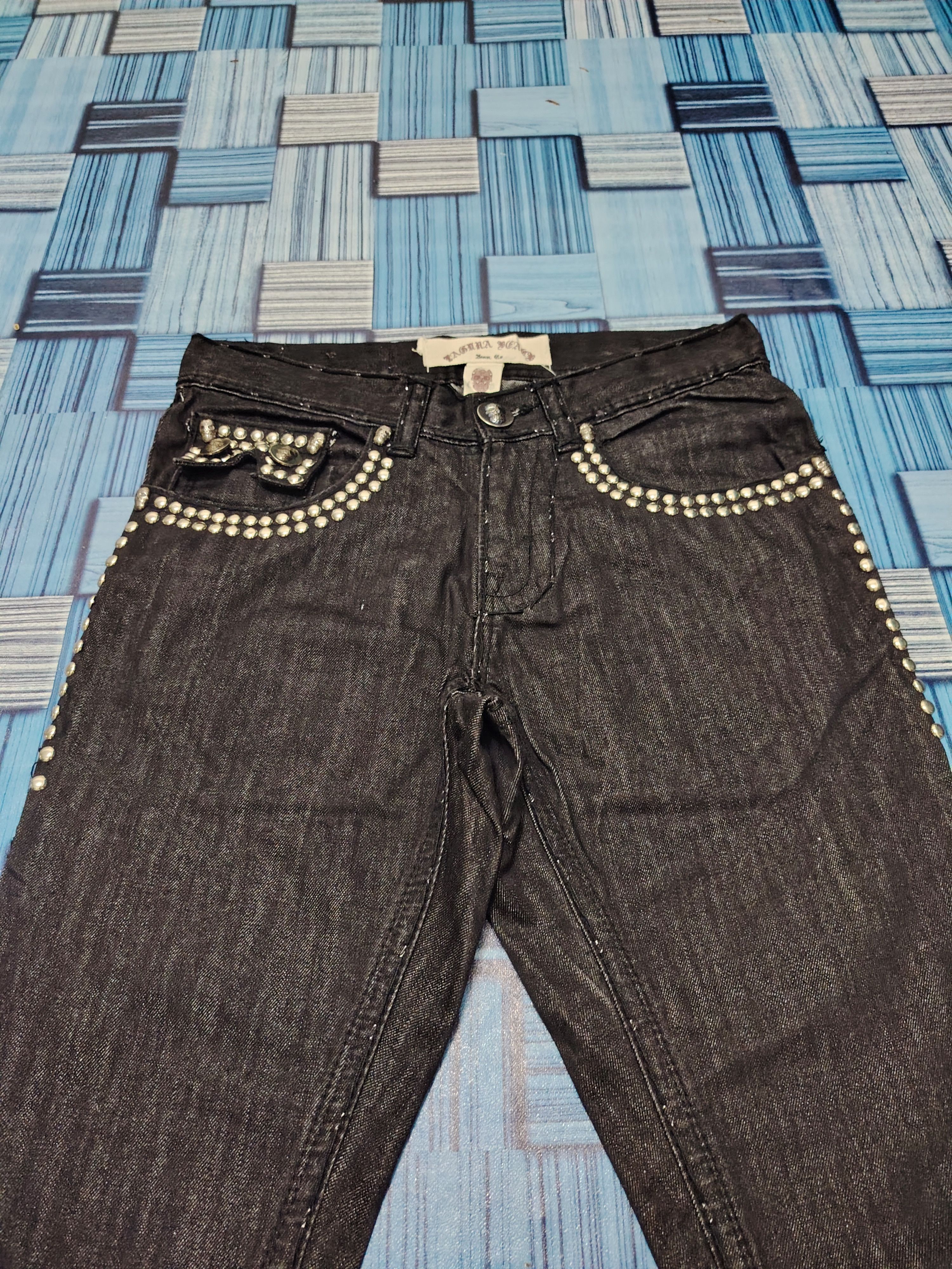 Affliction Rare! 90's Laguna Beach Crazy Jeans Button Affliction design Size US 31 - 4 Thumbnail