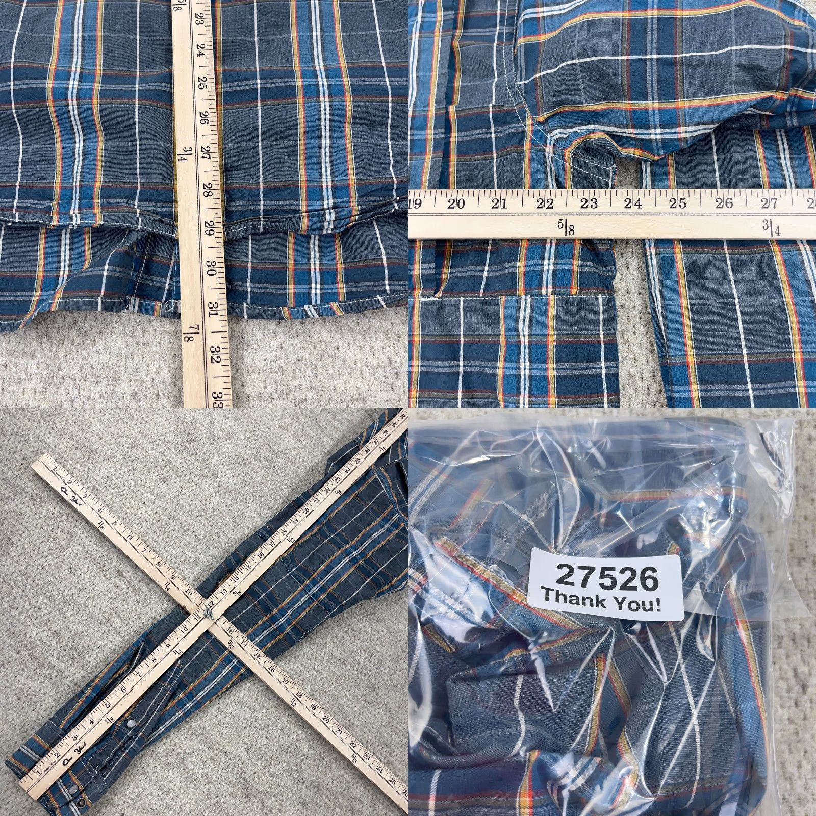 Vintage Columbia PFG Shirt Men XL Blue Plaid Pearl Snap Button-Up Long Sleeve Fishing Outdoor Camp Mens Size US XL / EU 56 / 4 - 8 Thumbnail
