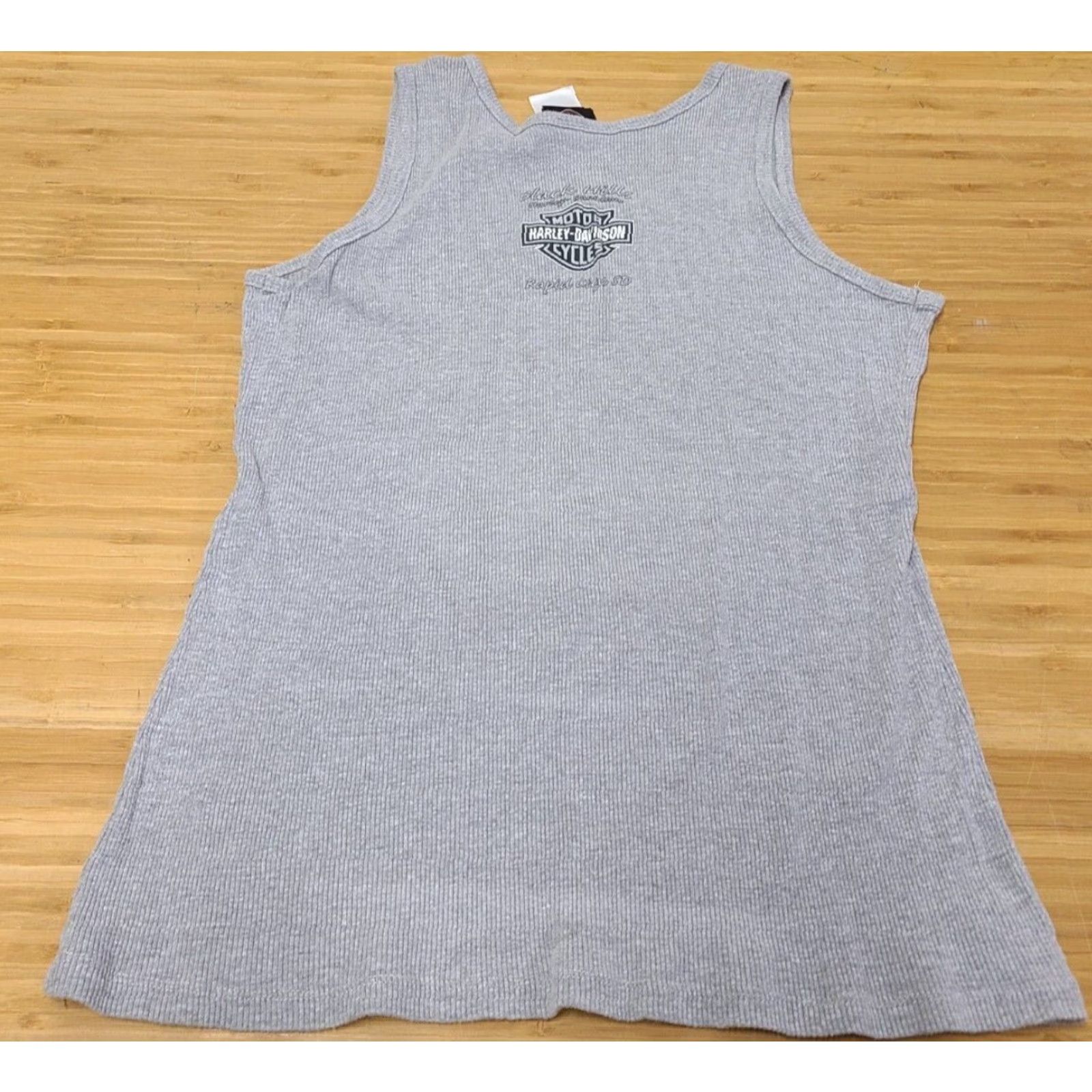 Harley Davidson Harley-Davidson Tank Top Women's 1X Gray Sleeveless Made in USA Shirt Women USA Logo Cotton Knit All Seasons Breathable Regular Shirt Size XL / US 12-14 / IT 48-50 - 5 Thumbnail