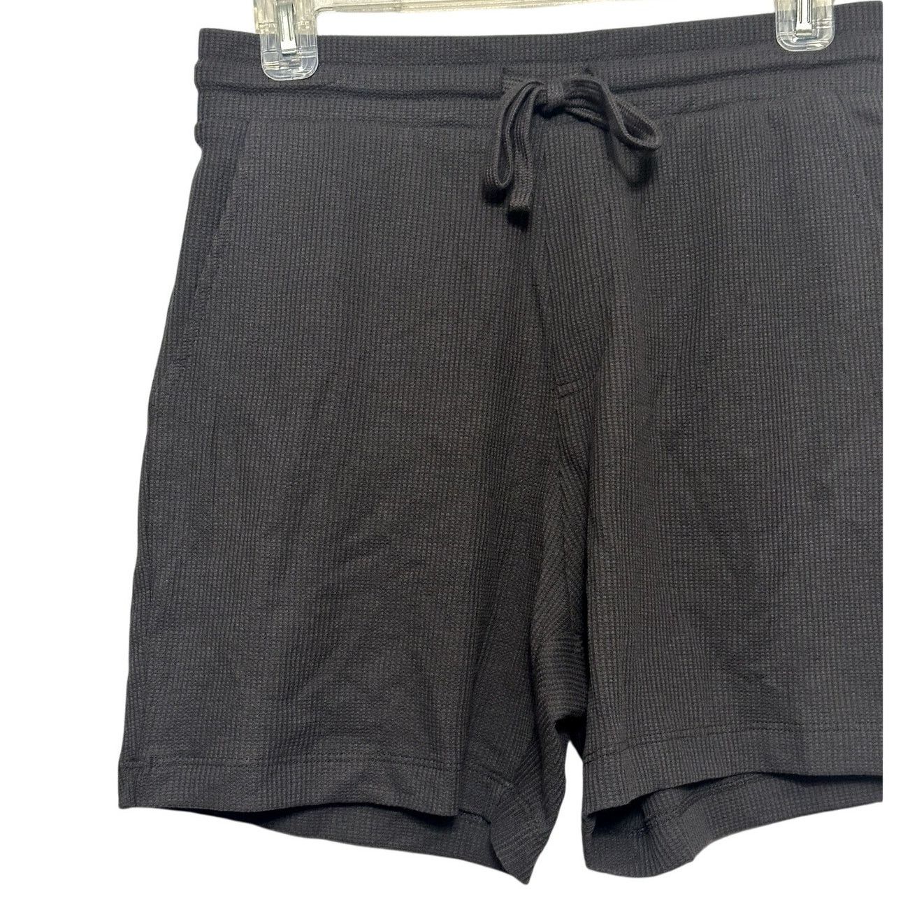 Asos ASOS Casual Shorts Pull On Drawstring EWaffle Knit Black S Size US 32 / EU 48 - 2 Thumbnail