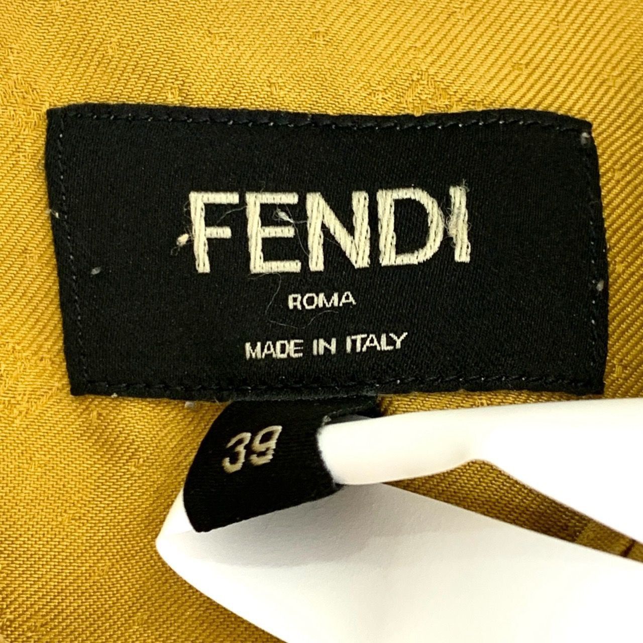 Fendi Fendi Yellow Silk Long-Sleeve Shirt with Logo Monogram (Size Size XS / US 0-2 / IT 36-38 - 2 Thumbnail