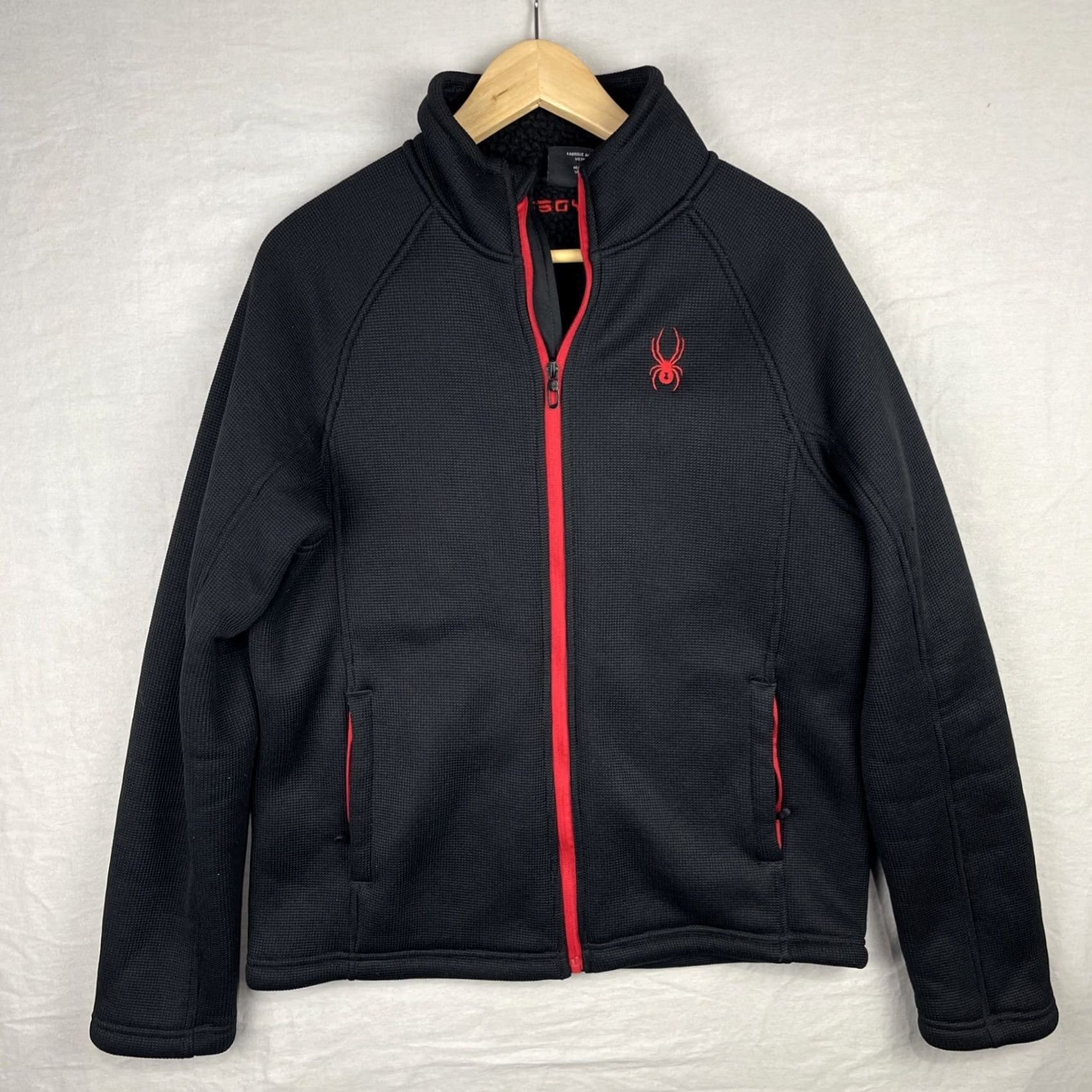 Spyder Spyder Jacket Mens Medium Black Stellar Full Zip Bonded Fleece Sherpa Lining Size US M / EU 48-50 / 2 - 2 Thumbnail