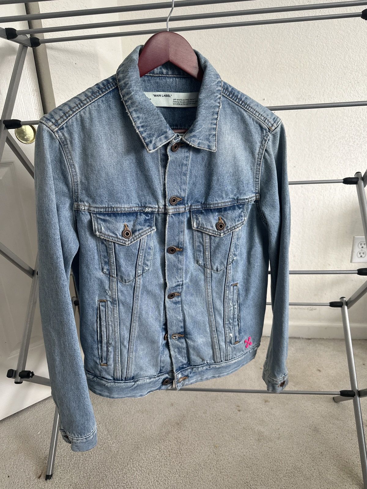 Off white rose denim jacket best sale