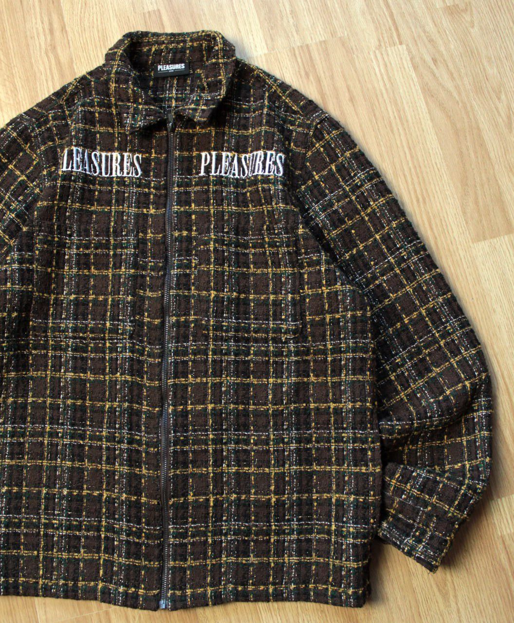 Pleasures 🔥 Pleasures Voices Overshirt Jacket Brown Logo Size US M / EU 48-50 / 2 - 2 Thumbnail