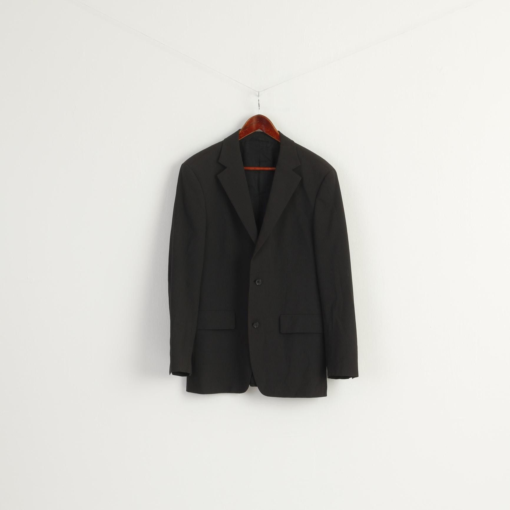 Hugo Boss Hugo Boss Men 48 38 Blazer Charcoal Striped 3230 Size 38R - 1 Thumbnail