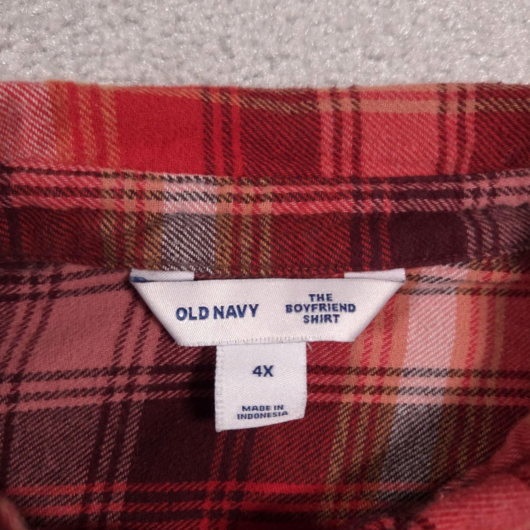 Old Navy Old Navy Shirt Womens 4X Red Plaid Boyfriend Flannel Button Down Long Sleeve Size XXL / US 16-18 / IT 52-54 - 5 Thumbnail