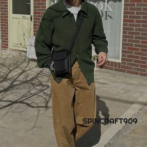 VIBE Green Button Up Knit Cardigan Sweater Size US L / EU 52-54 / 3 - 3 Thumbnail