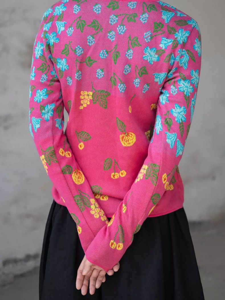 Kenzo KENZO Light pink floral knit sweater Size M / US 6-8 / IT 42-44 - 6 Thumbnail