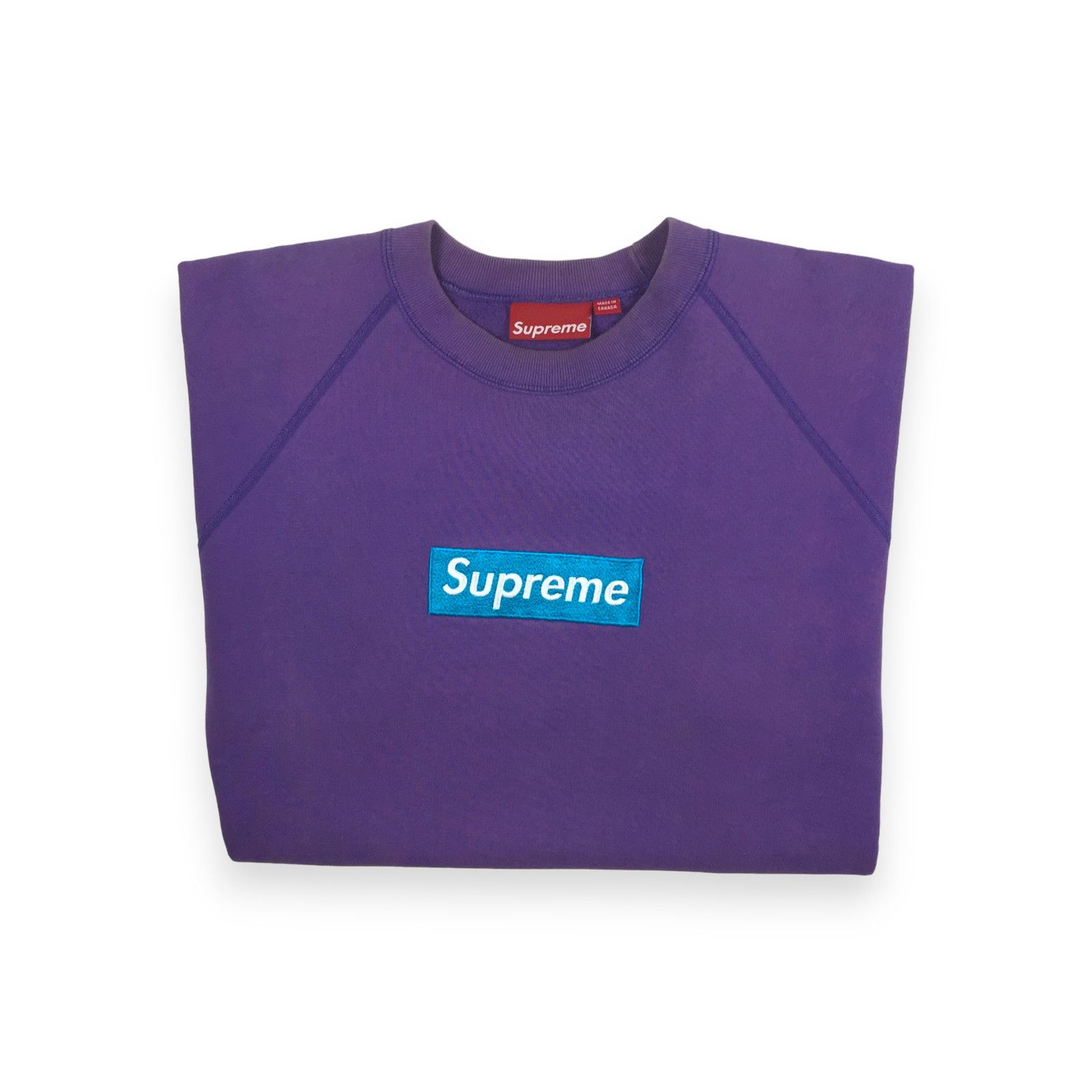 Supreme 2006 Supreme Purple Teal Box Logo Crewneck Size US XL / EU 56 / 4 - 2 Thumbnail