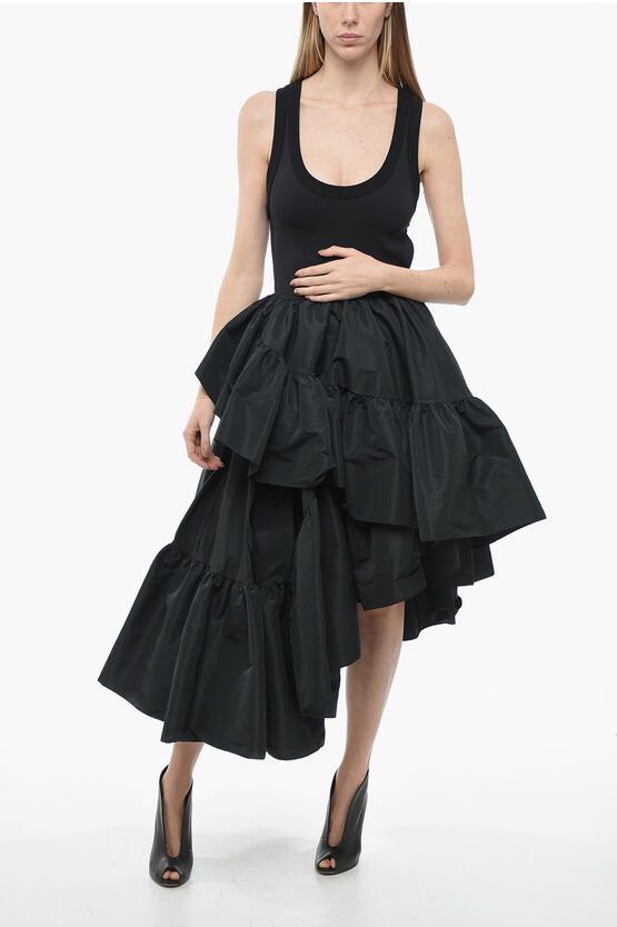 Alexander McQueen Double Layer Dress with Scallop Skirt Size S / US 4 / IT 40 - 1 Thumbnail