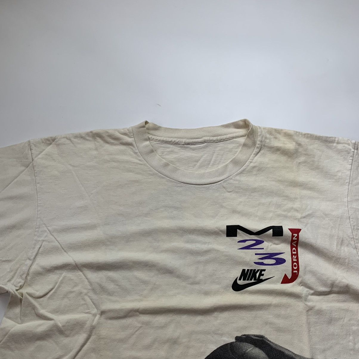 Jordan Brand Rare vintage tee Nike x Jordan Big Logo 1990 Size US XL / EU 56 / 4 - 12 Thumbnail